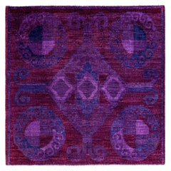 Overdyed Hand Knotted Wool Red Area Rug