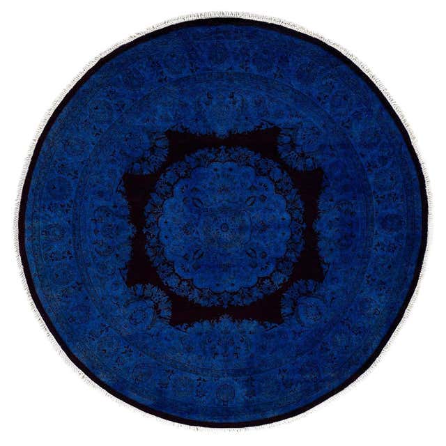 Overdyed Hand Knotted Wool Red Area Rug For Sale at 1stDibs