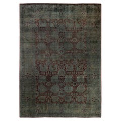 Overdyed Hand Knotted Wool Red Area Rug
