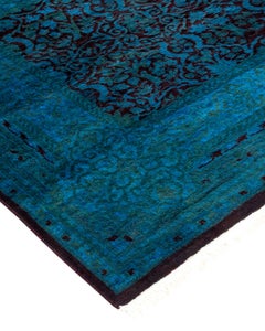 Overdyed Hand Knotted Wool Red Runner