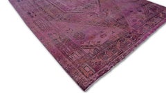 Overdyed Magenta Vintage Persian Rug 6'4''x9'8''