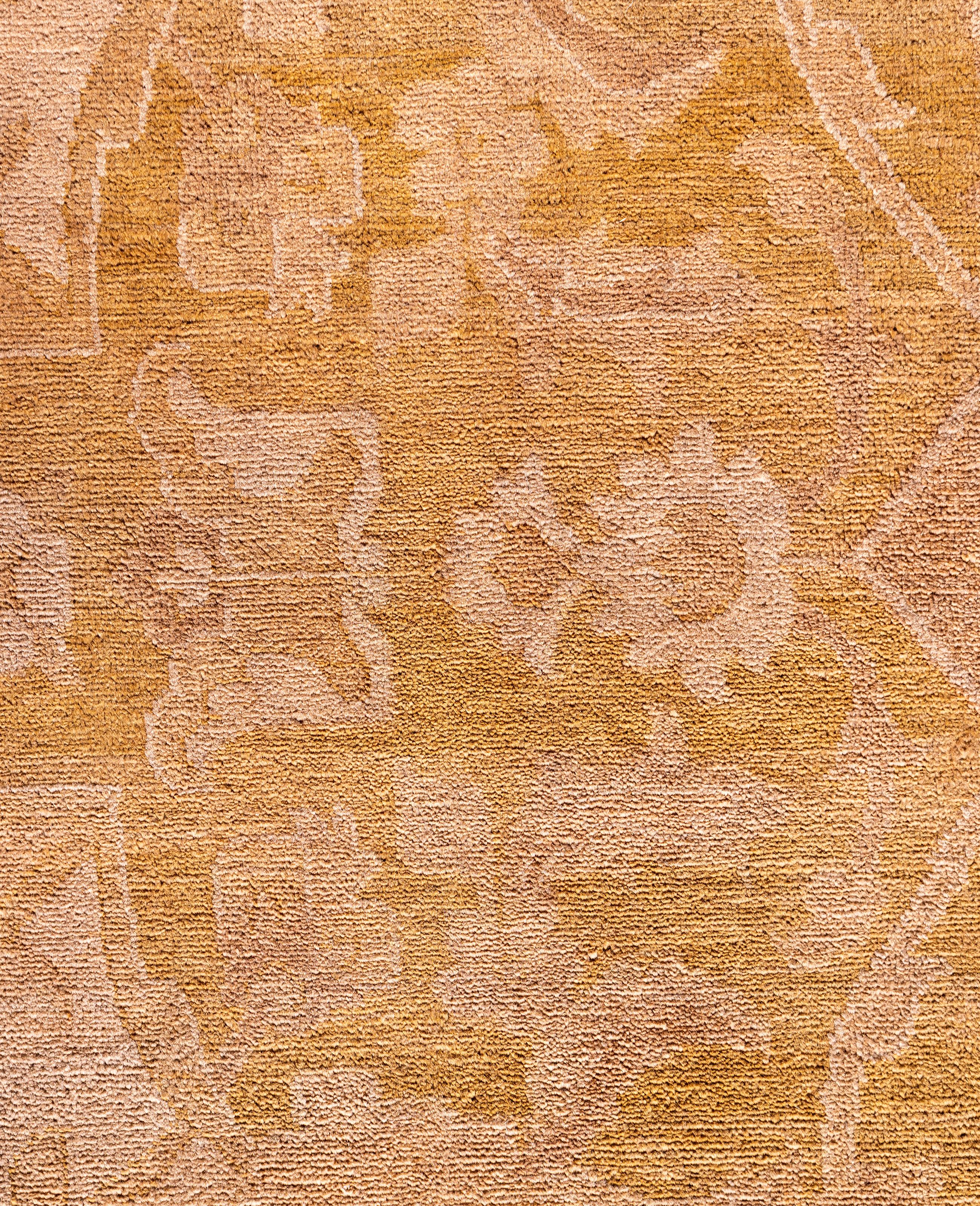 Overdyed Einzigartige Wolle Beige Bereich Teppich 10' 3