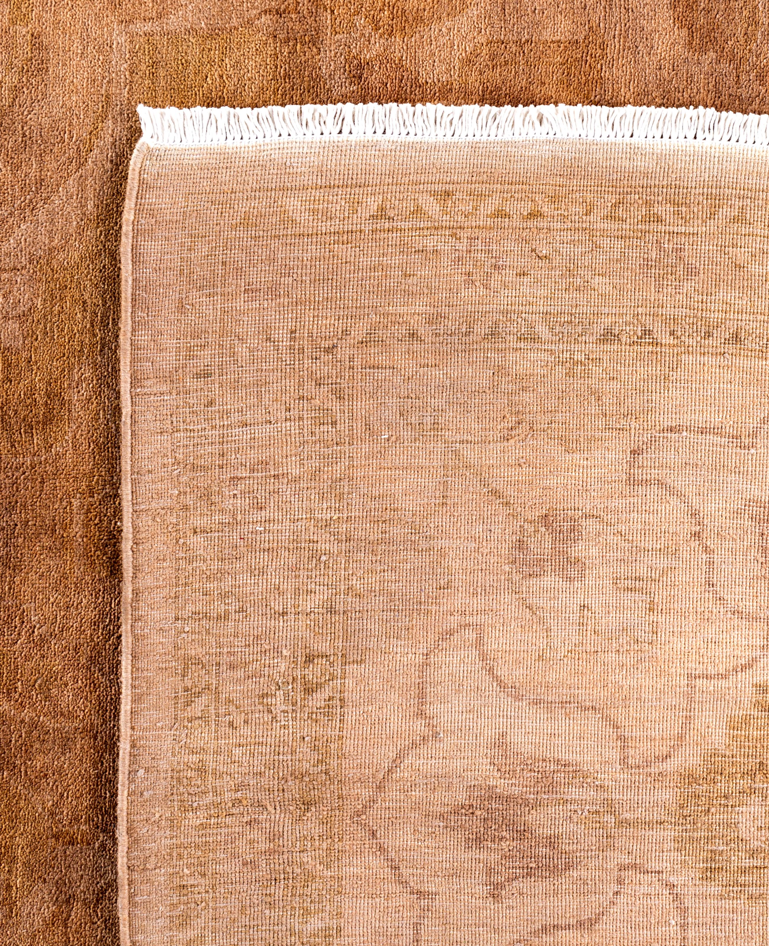Overdyed Einzigartige Wolle Beige Bereich Teppich 10' 3