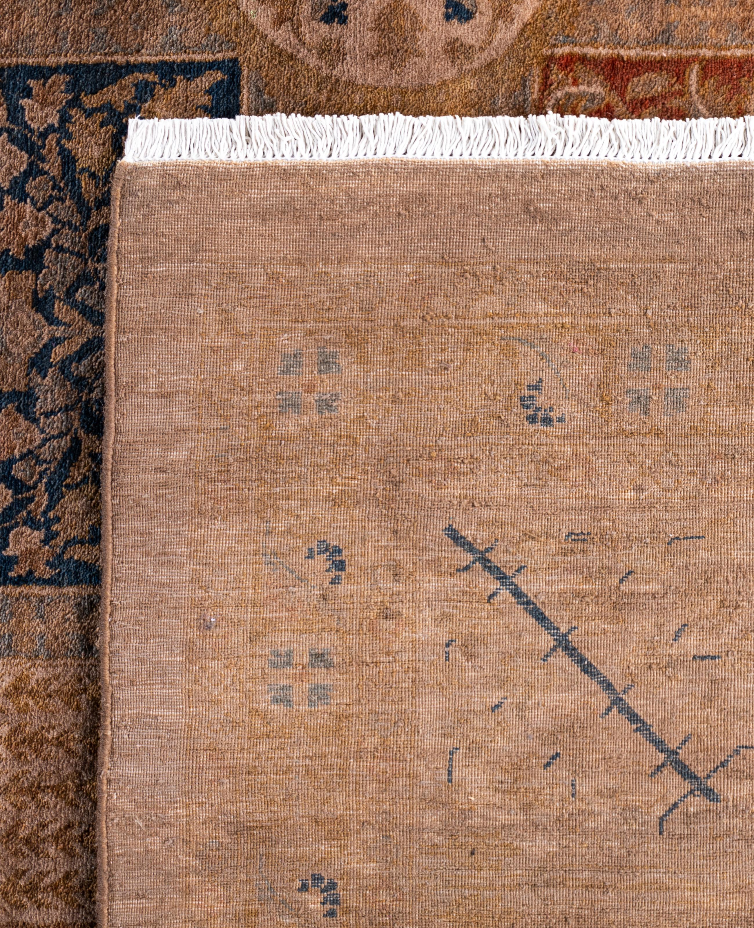 Alfombra de lana Overdyed Única Beige 10' 3