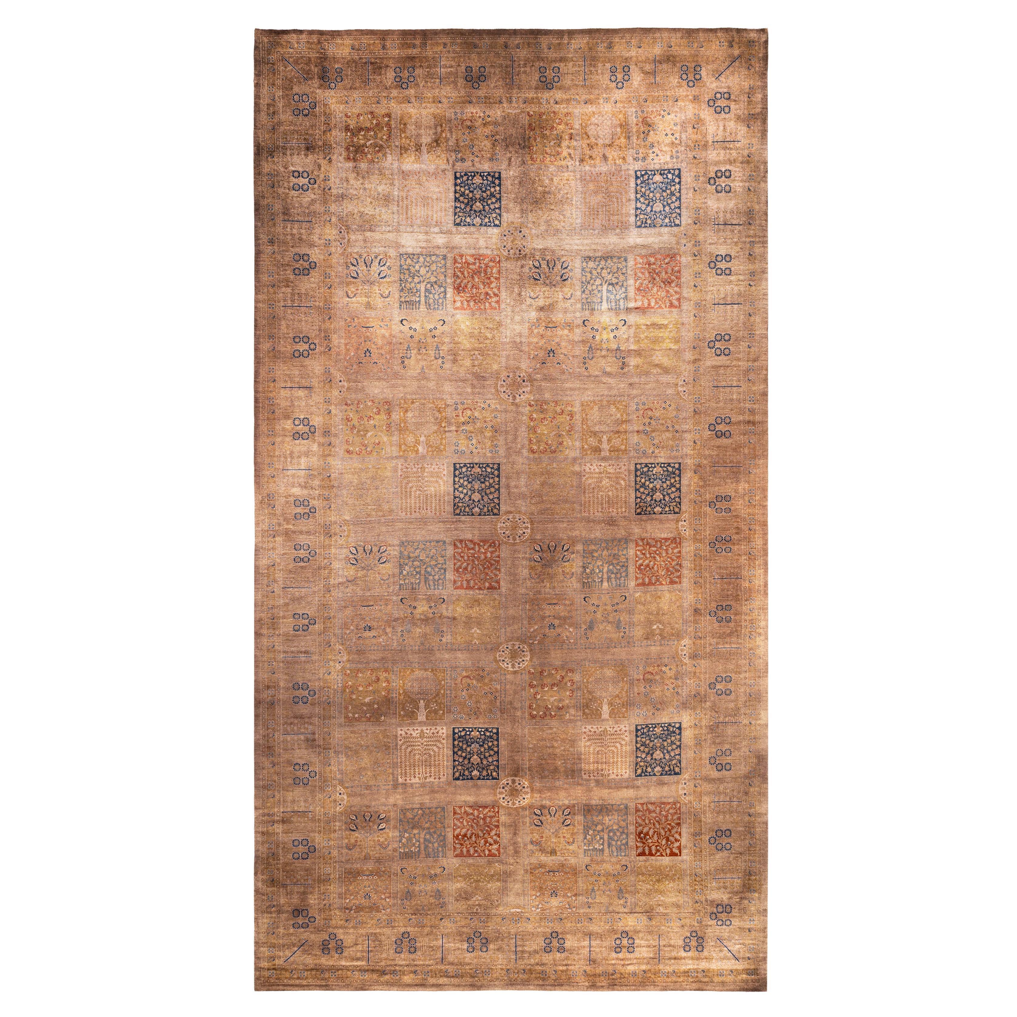 Alfombra de lana Overdyed Única Beige 10' 3" x 18' 10" en venta