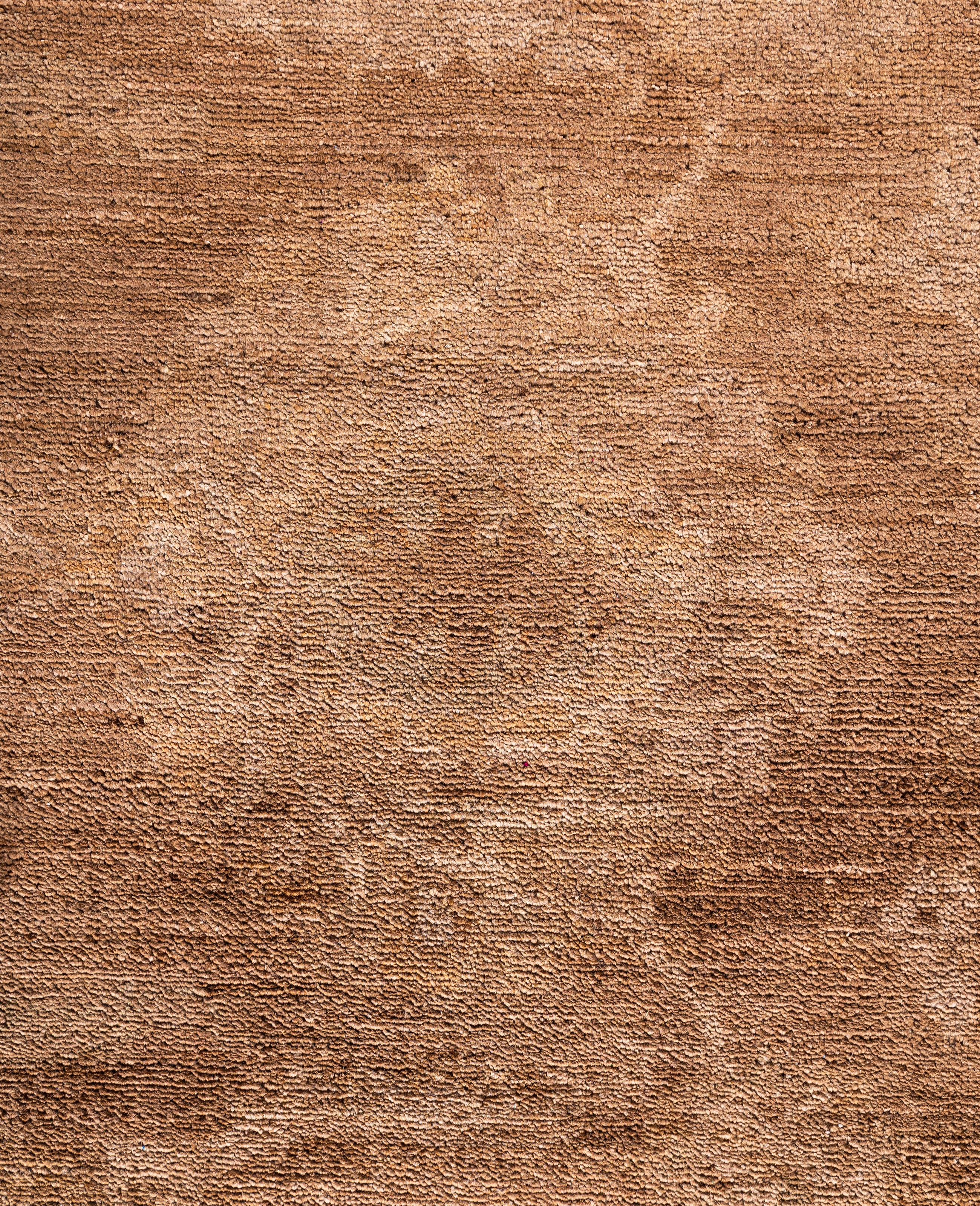 Pakistani Overdyed One-of-a-Kind Wool Beige Area Rug 12' 1