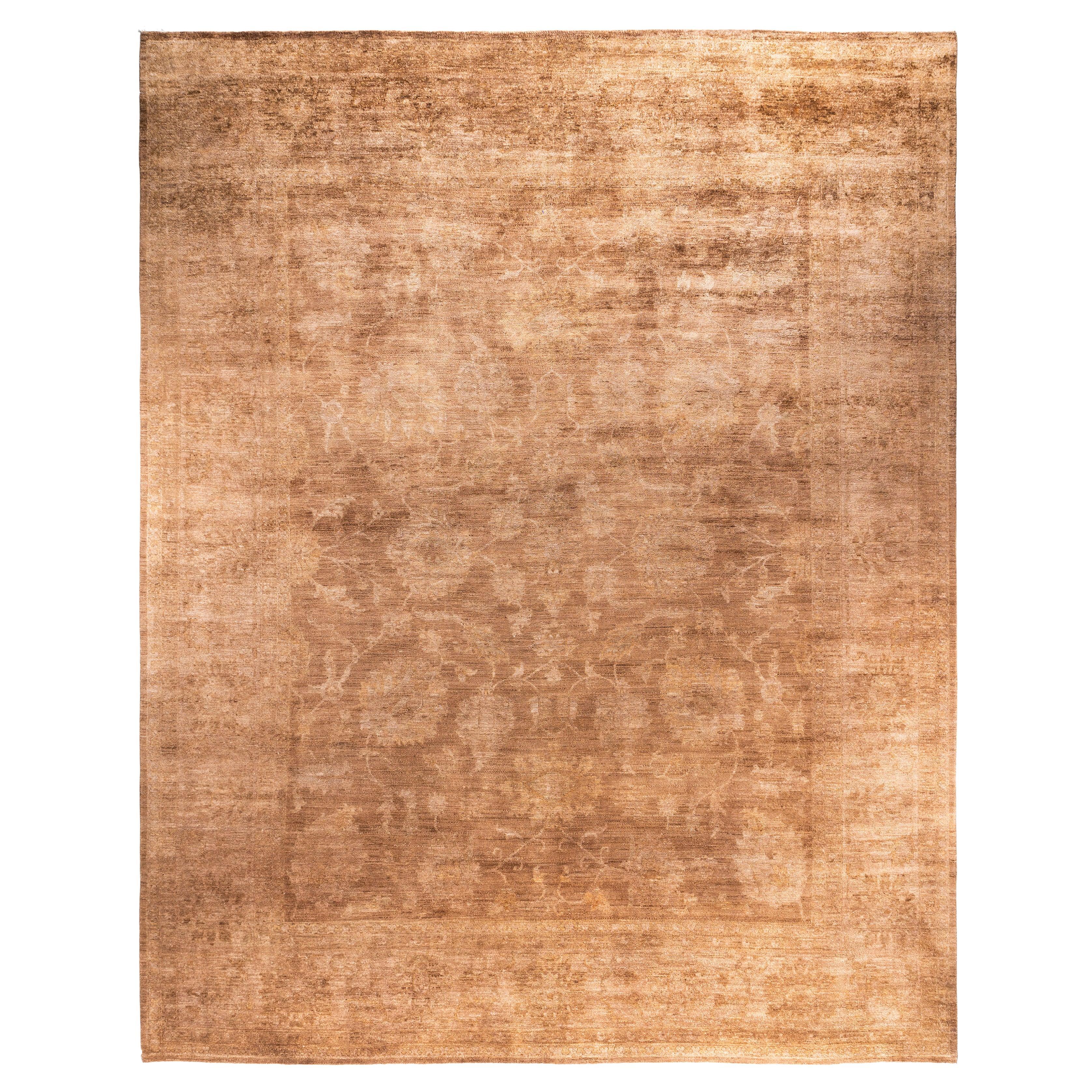 Tappeto da giardino Overdyed One of a-Kind Wool Beige 12' 1" x 14' 10"