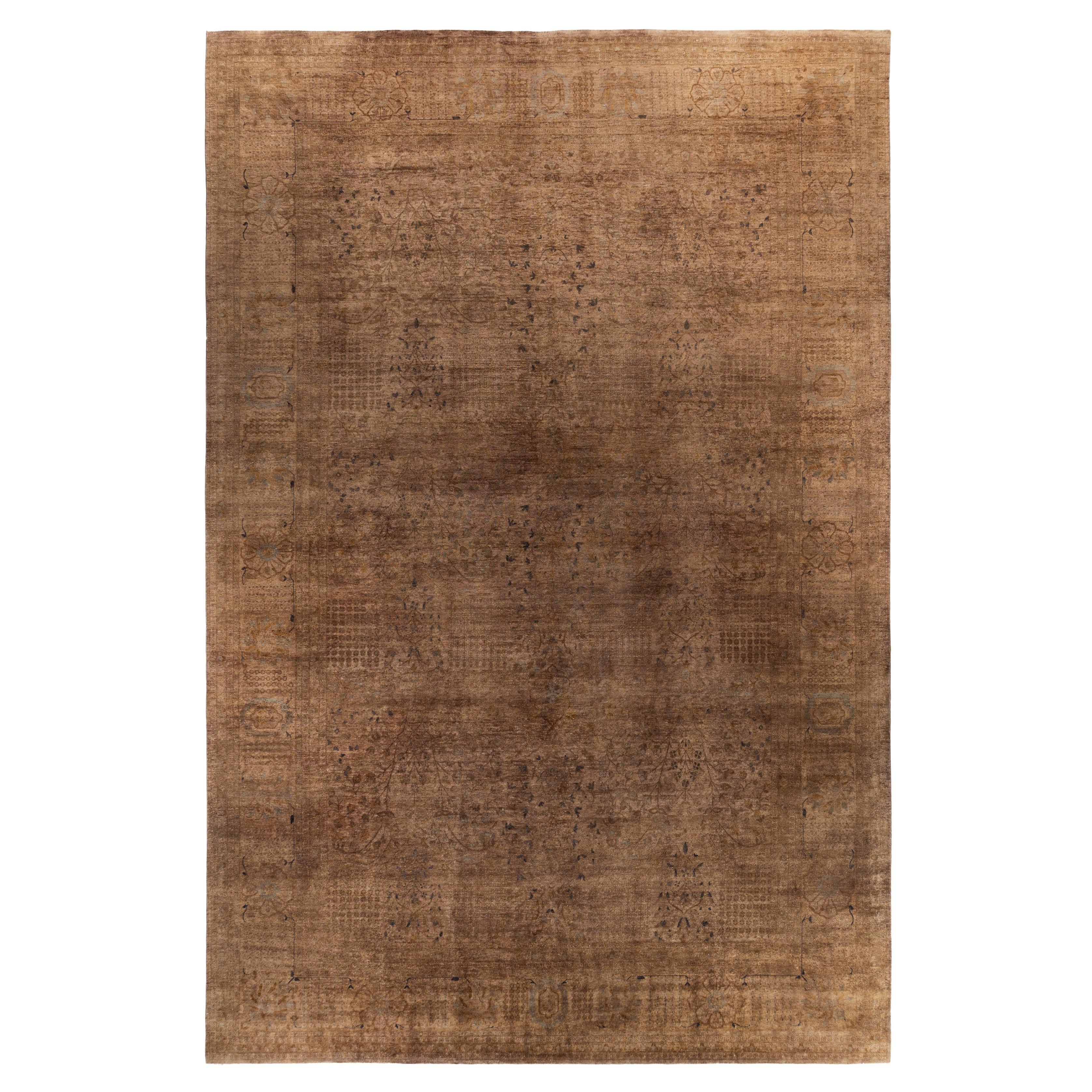 Tappeto da giardino Overdyed One-of-a-Kind Wool Beige 12' 1" x 18' 4" in vendita