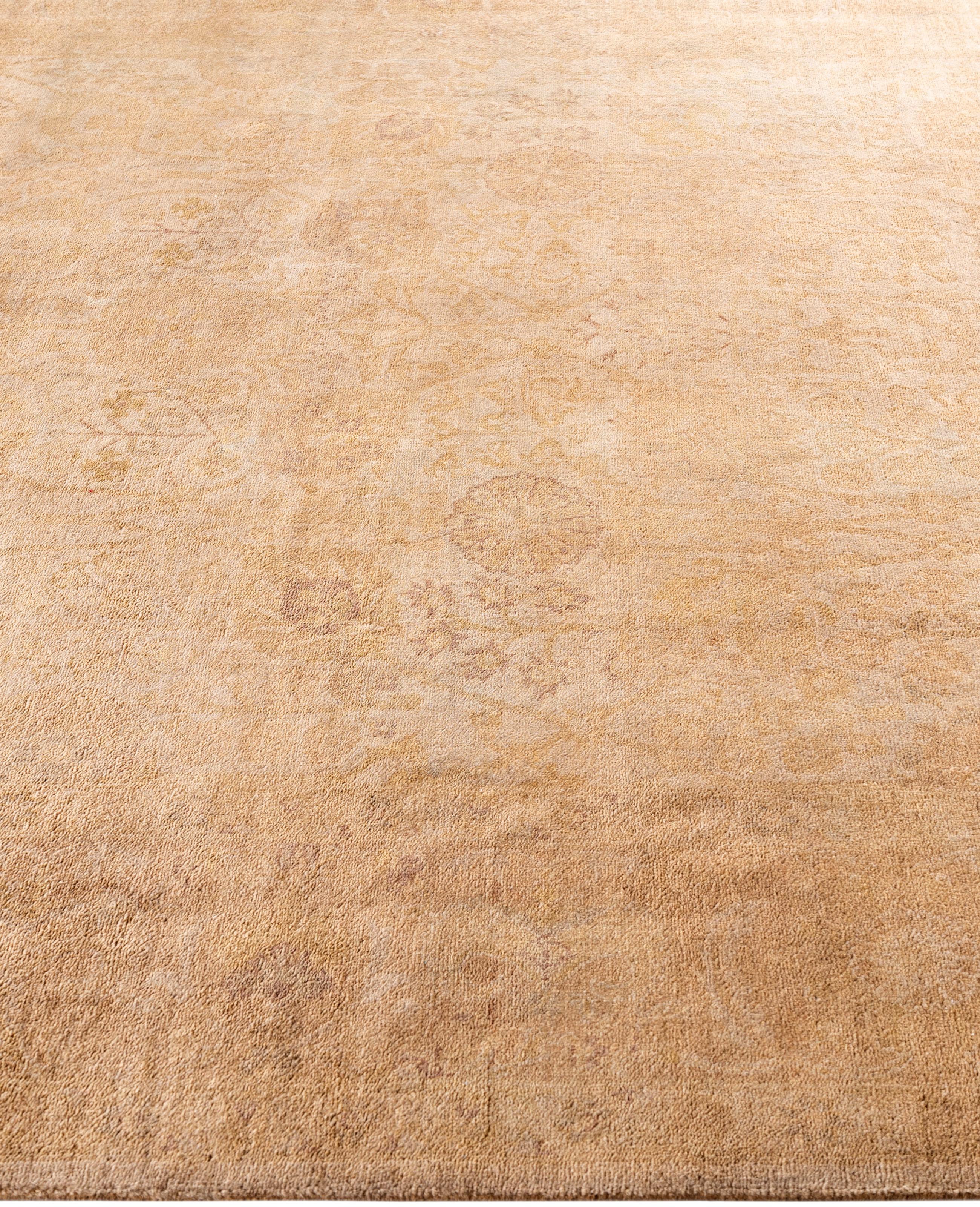 Annodato a mano Tappeto da giardino Overdyed One-of-a-Kind Wool Beige 6' 0
