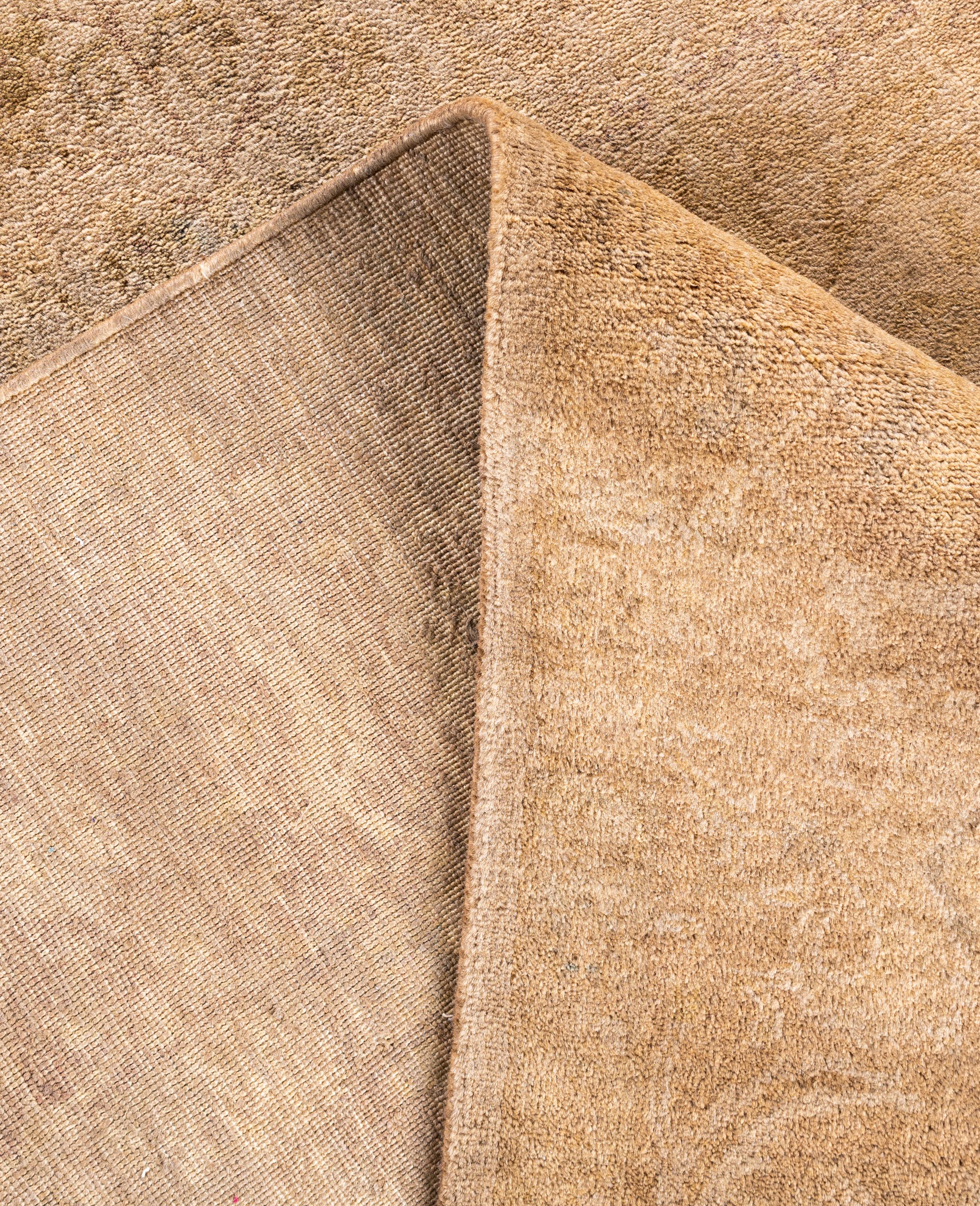 XXI secolo e contemporaneo Tappeto da giardino Overdyed One-of-a-Kind Wool Beige 6' 0