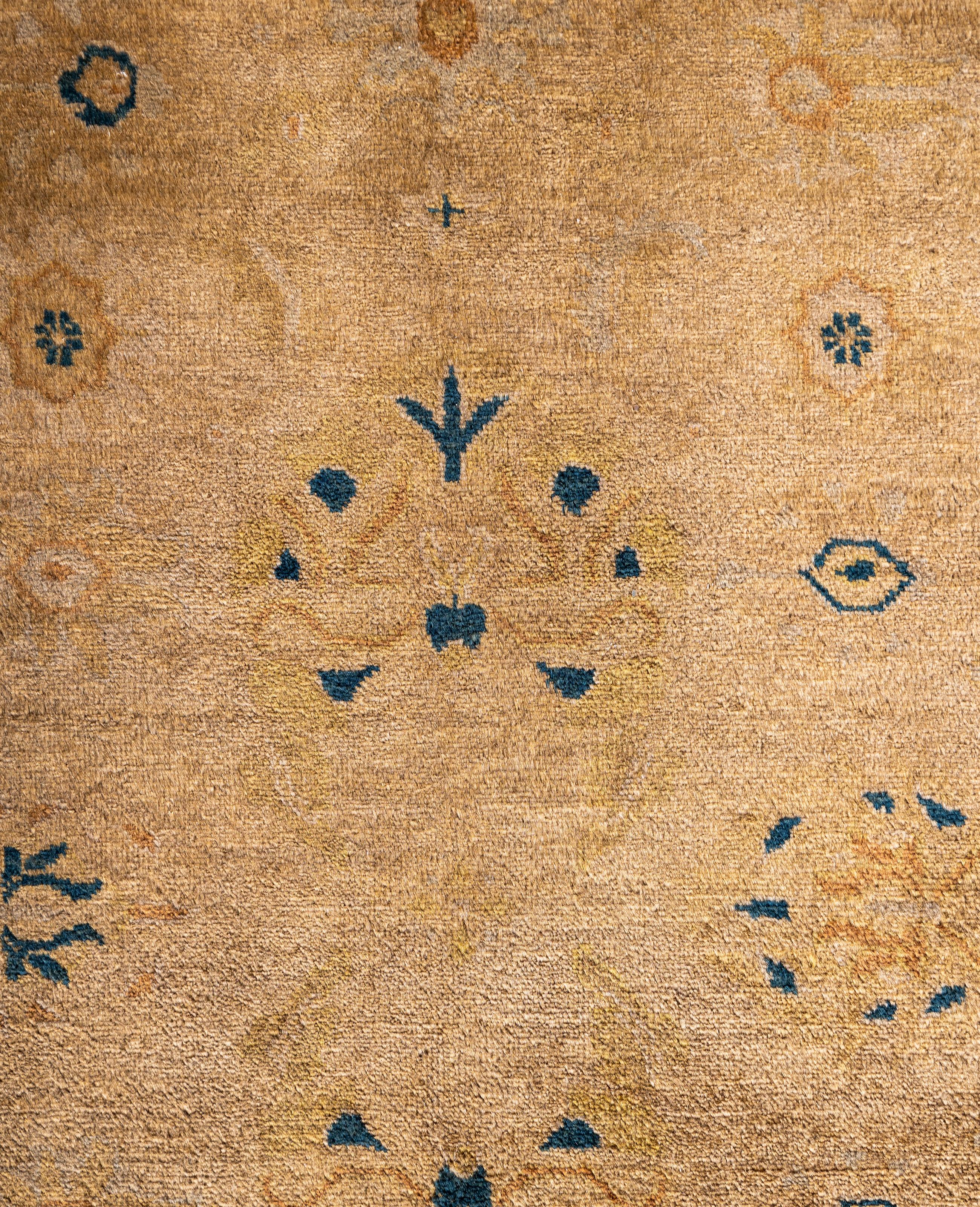 Pakistani Overdyed One-of-a-Kind Wool Beige Area Rug 6' 1