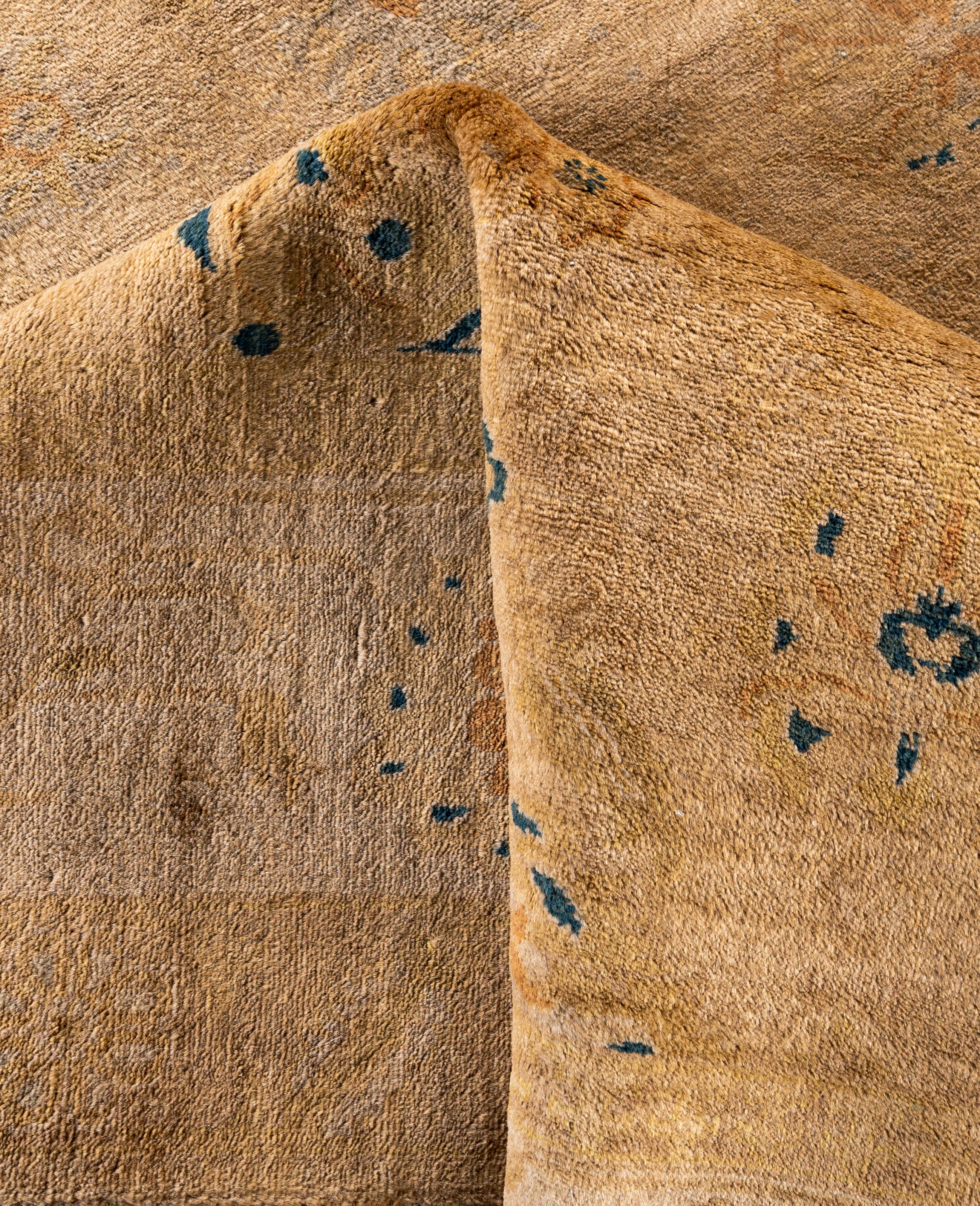 Overdyed One-of-a-Kind Wool Beige Area Rug 6' 1