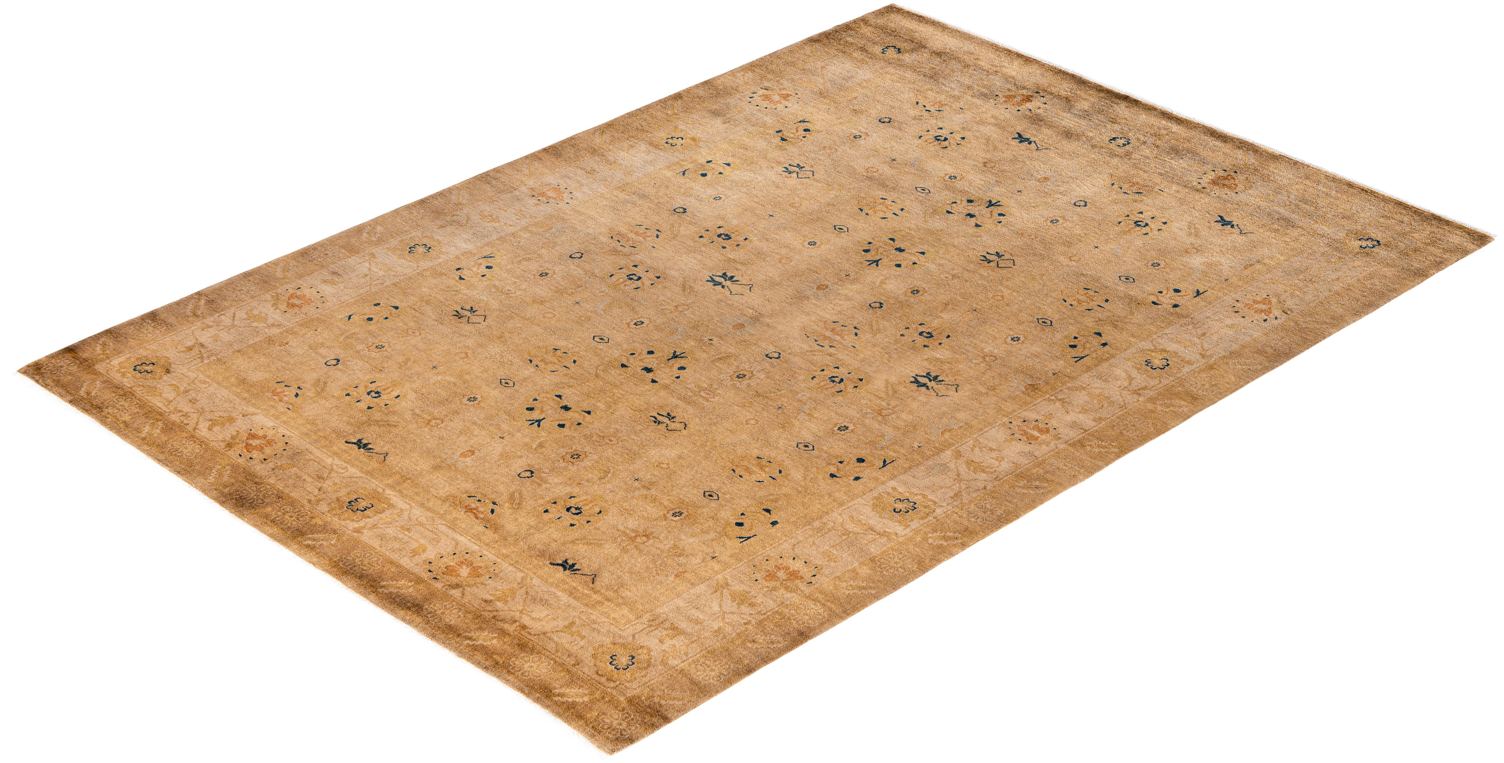 Overdyed One-of-a-Kind Wool Beige Area Rug 6' 1
