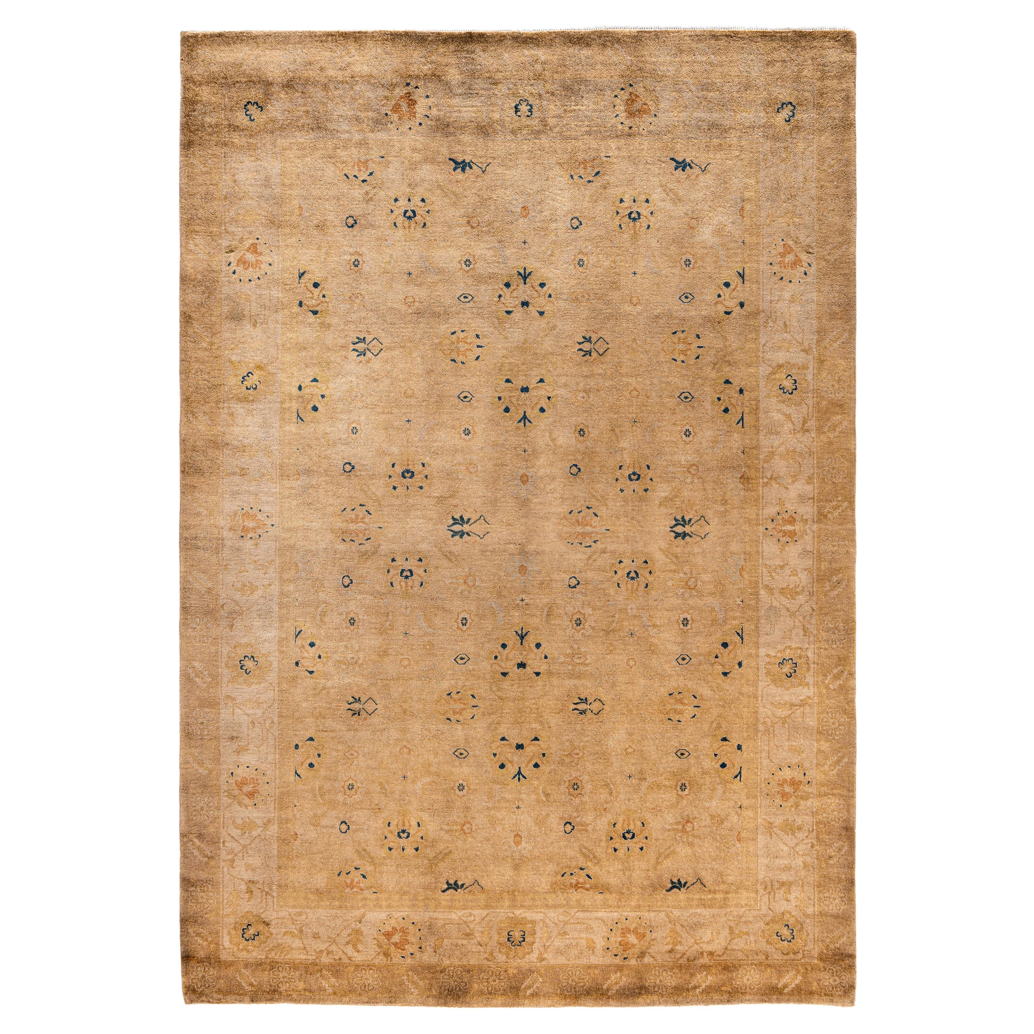Overdyed One-of-a-Kind Wool Beige Area Rug 6' 1" x 8' 8"