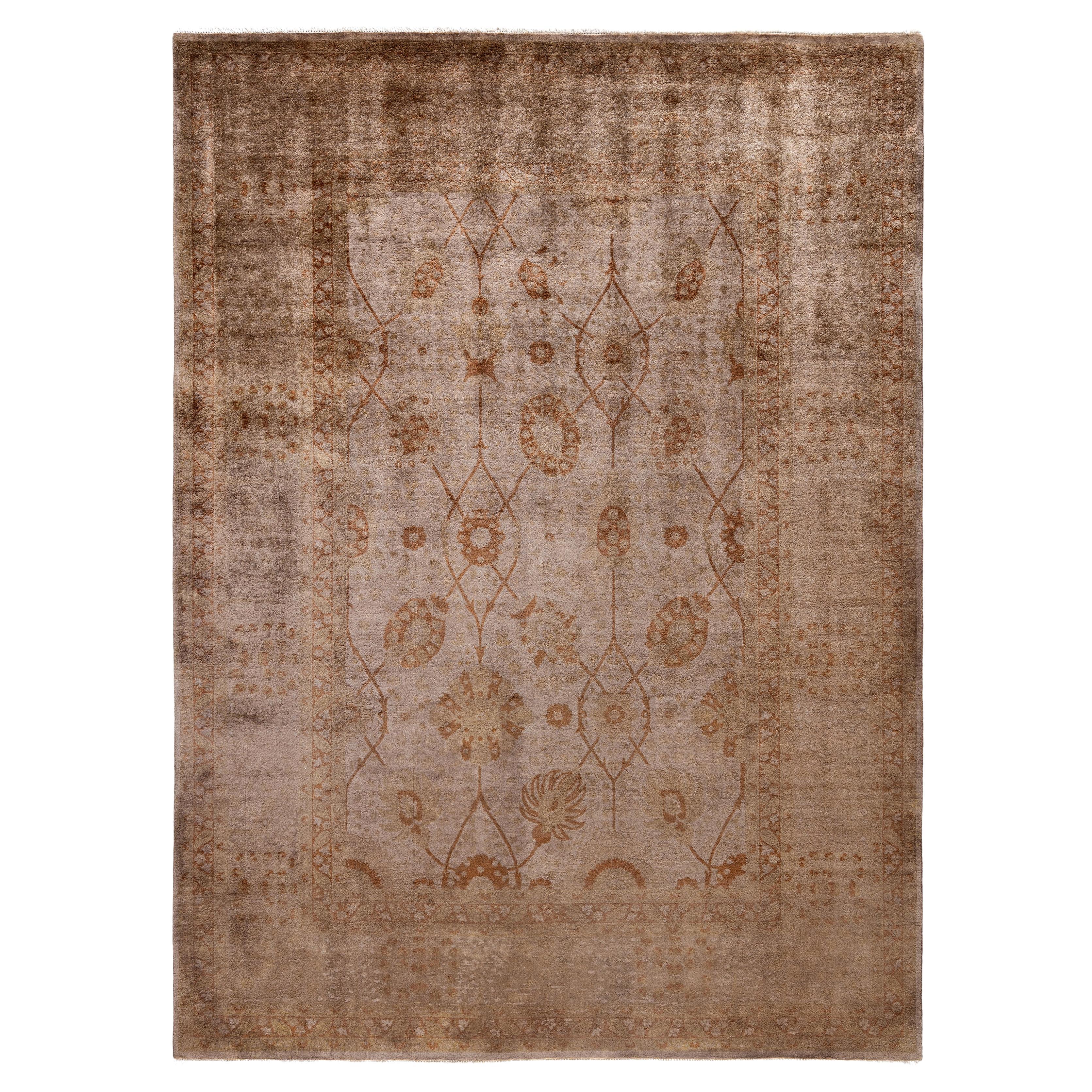 Tappeto da giardino Overdyed One-of-a-Kind Wool Beige 6' 4" x 8' 9"