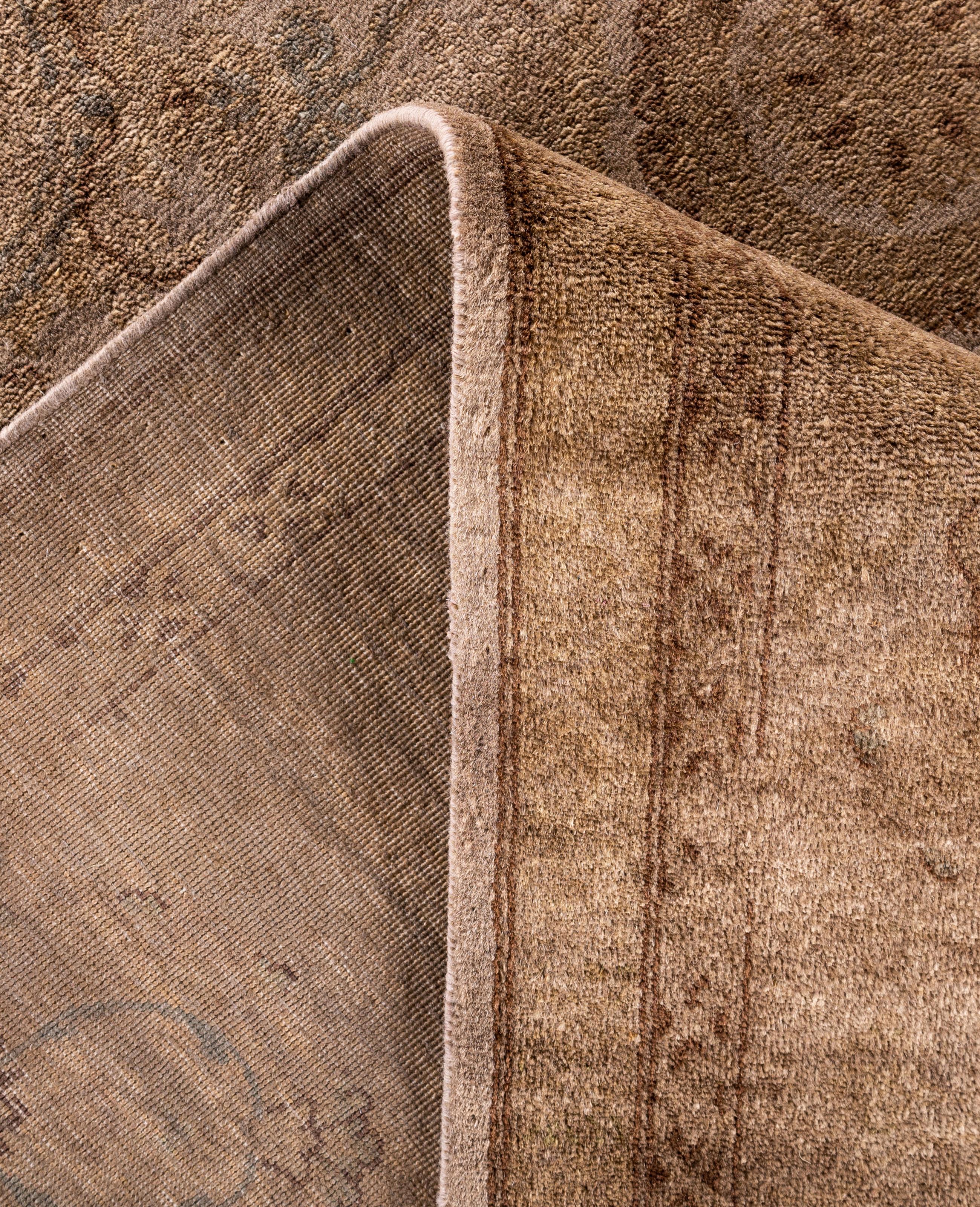 XXI secolo e contemporaneo Tappeto da giardino Overdyed One of a-Kind Wool Beige 8' 1