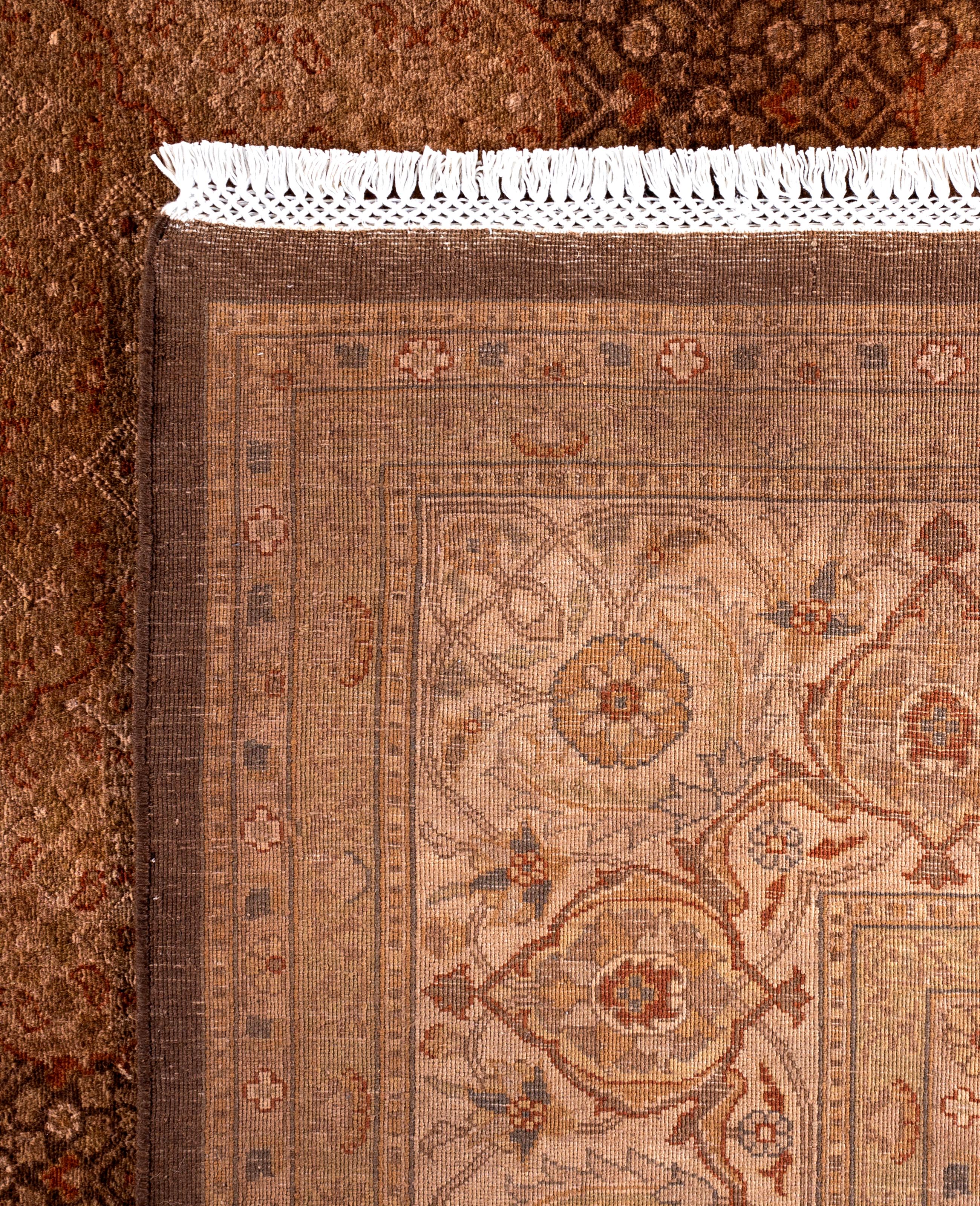 Alfombra de lana Overdyed Única Beige 8' 2