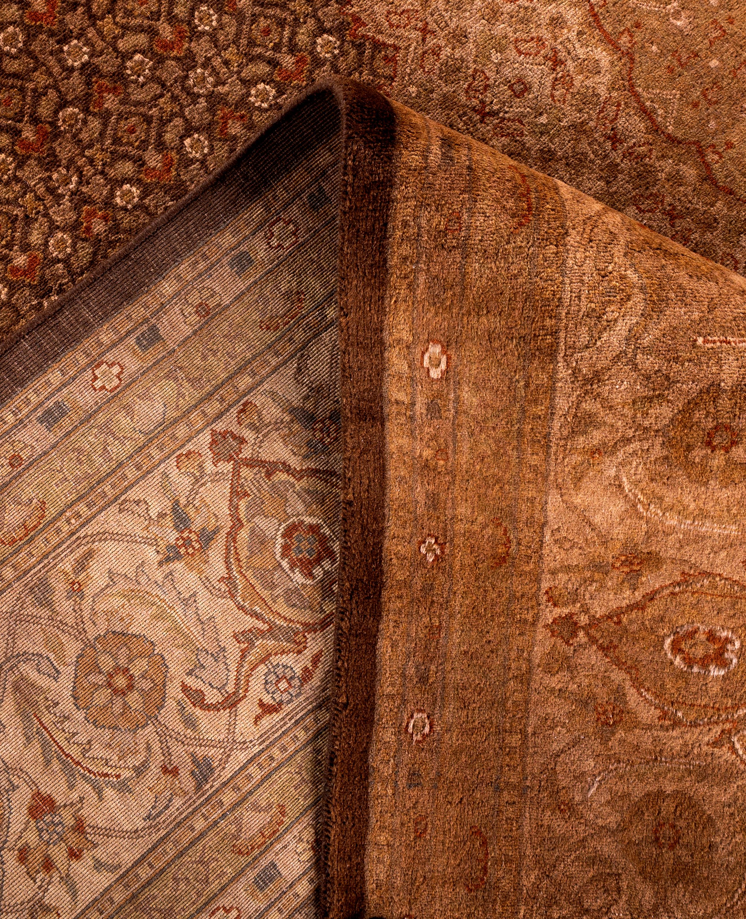 Alfombra de lana Overdyed Única Beige 8' 2