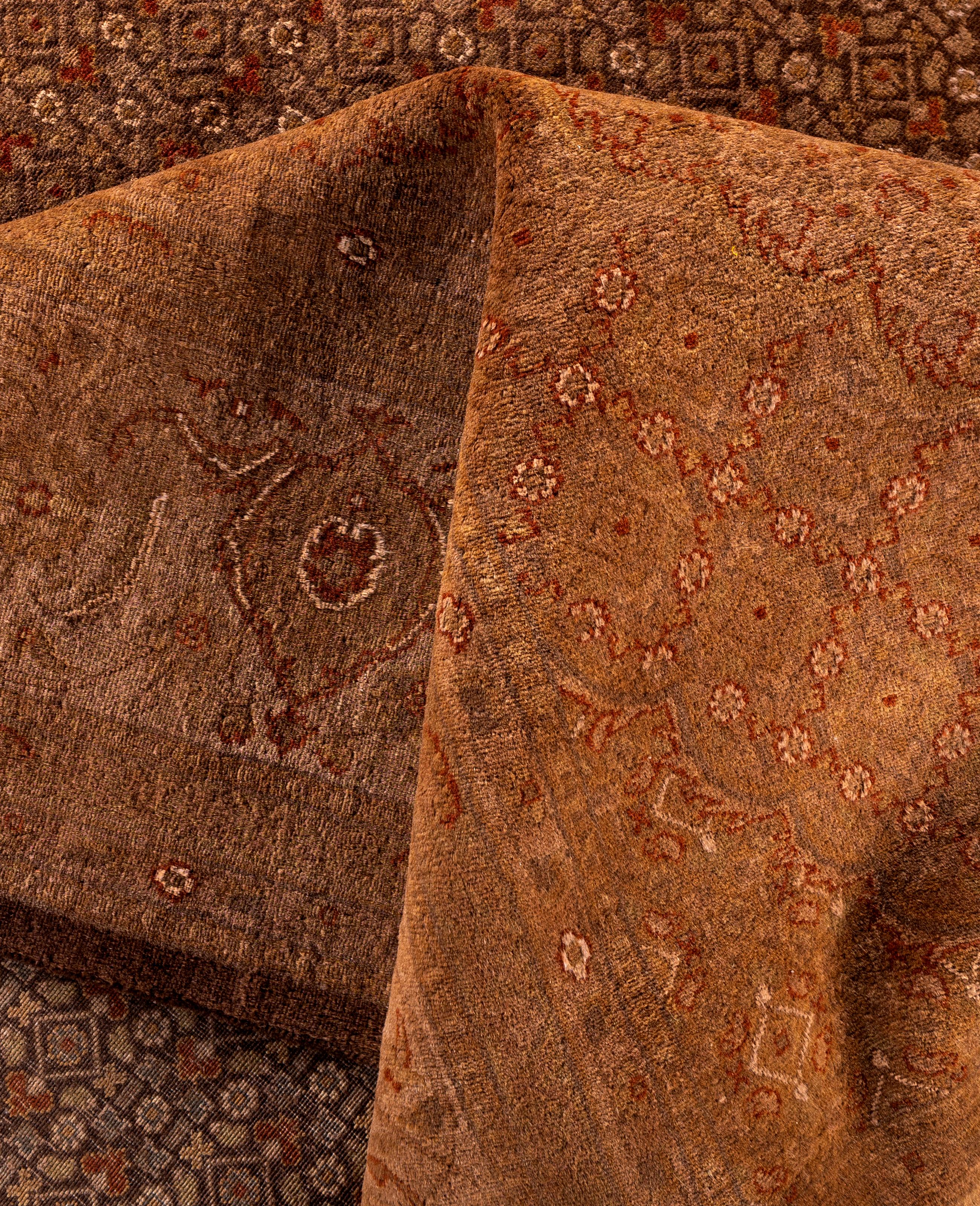 Alfombra de lana Overdyed Única Beige 8' 2