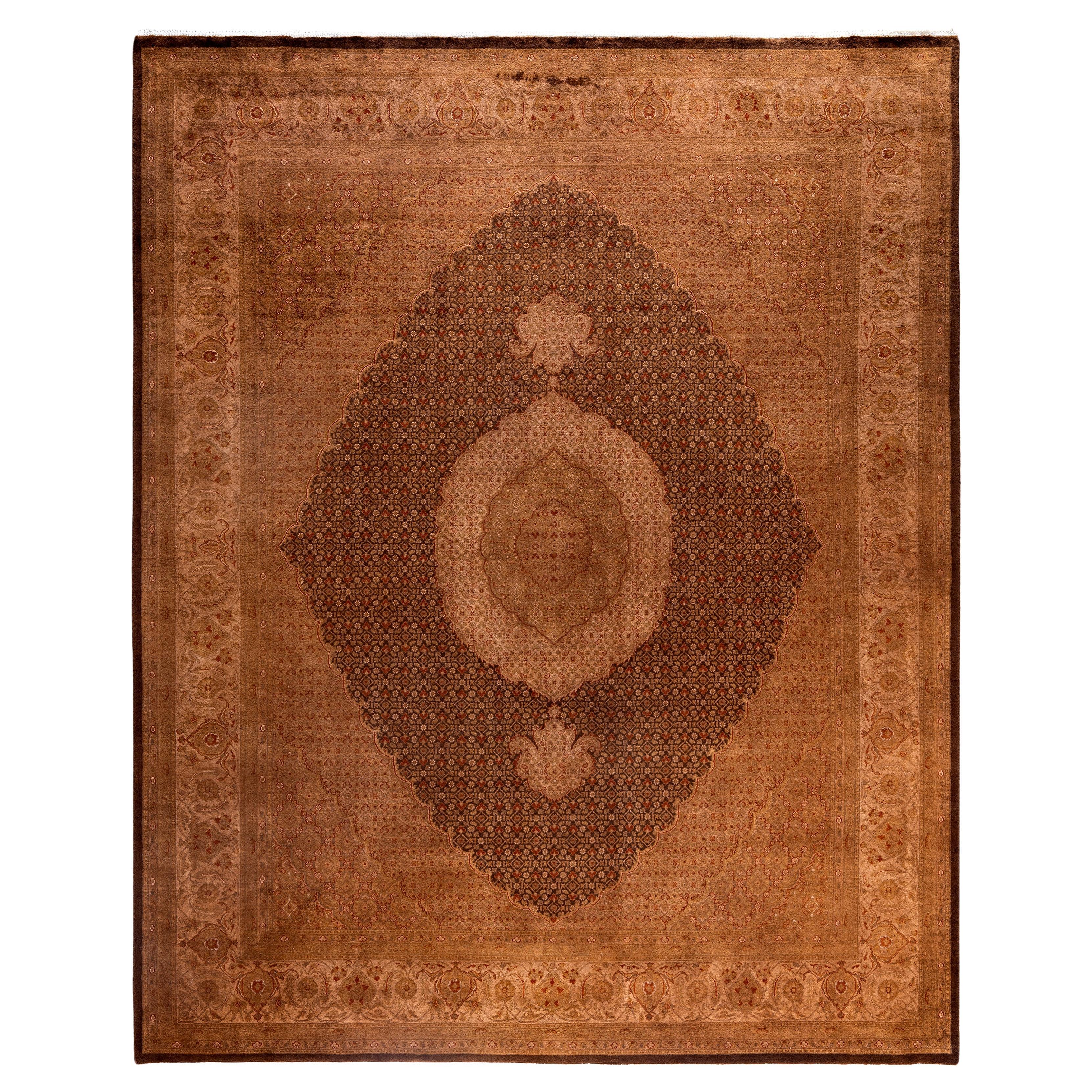 Alfombra de lana Overdyed Única Beige 8' 2" x 10' 0" en venta