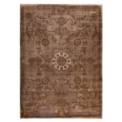Alfombra de lana Overdyed Única Beige 8' 2" x 11' 4"