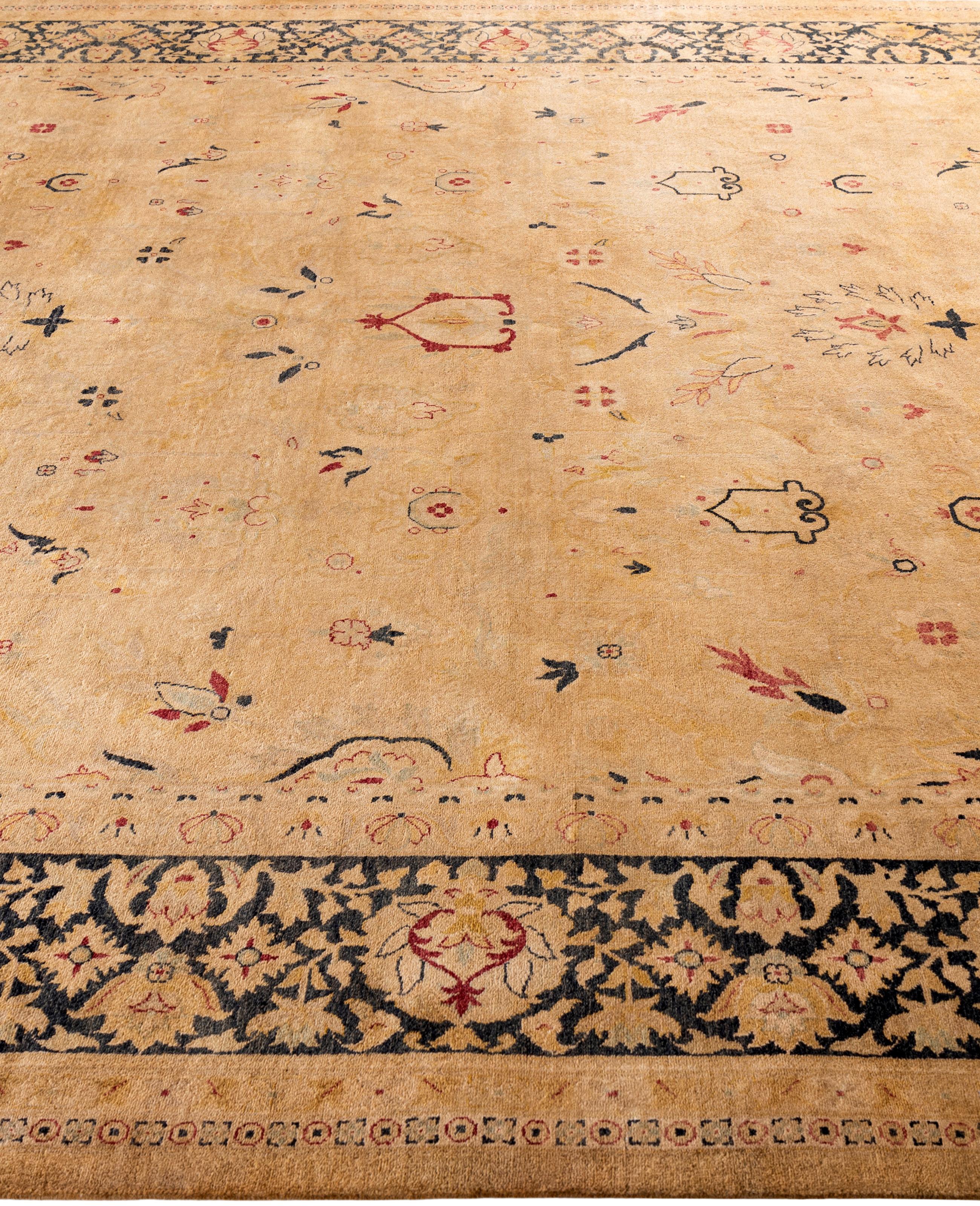 Alfombra de lana Overdyed Única Beige 8' 3