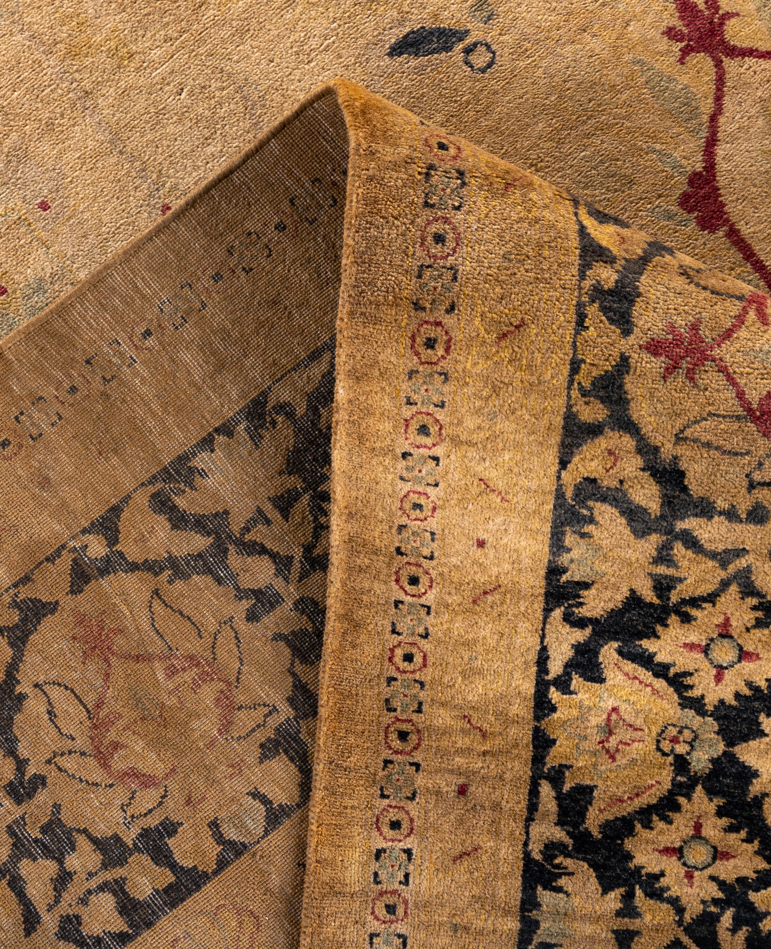 Alfombra de lana Overdyed Única Beige 8' 3