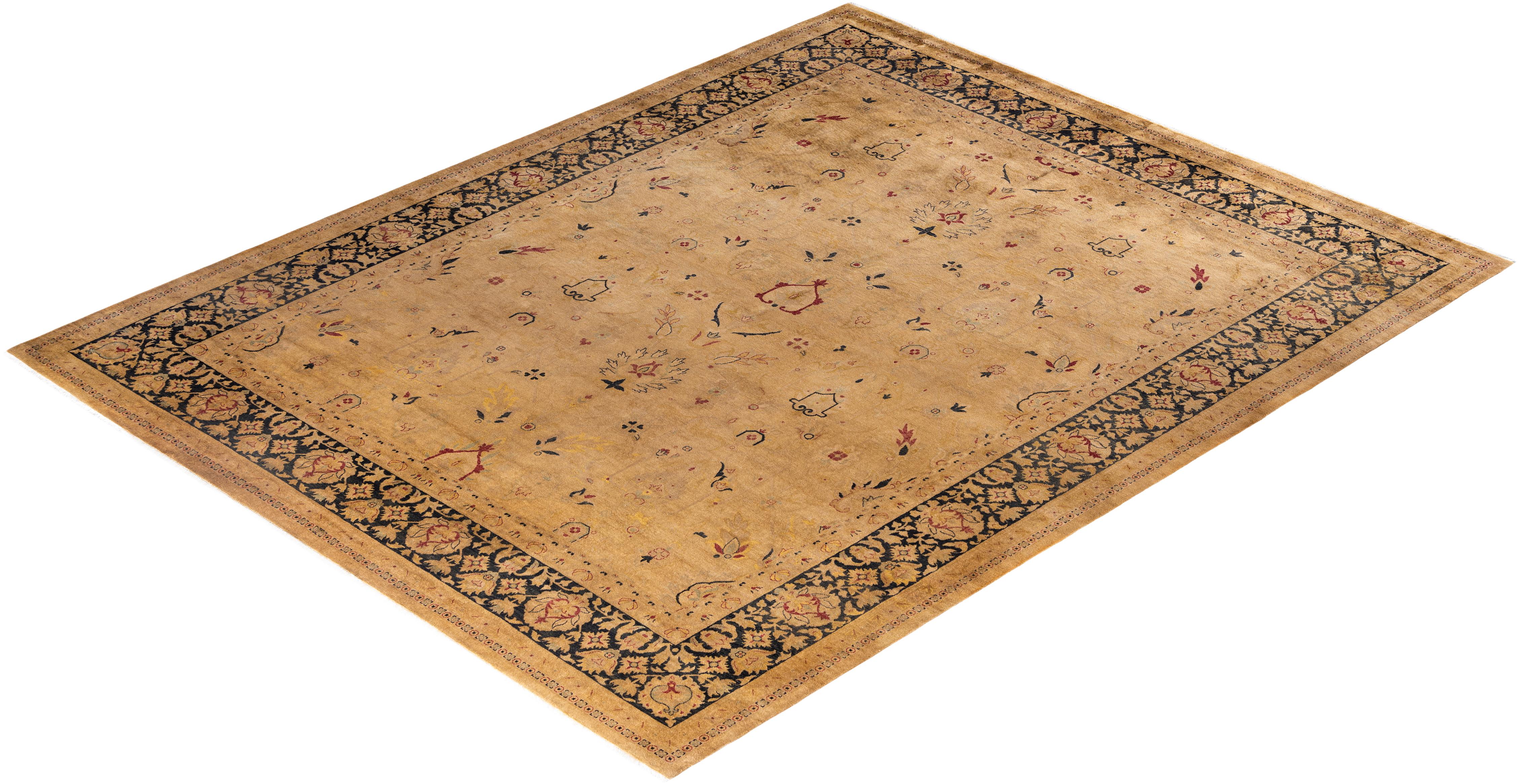 Alfombra de lana Overdyed Única Beige 8' 3