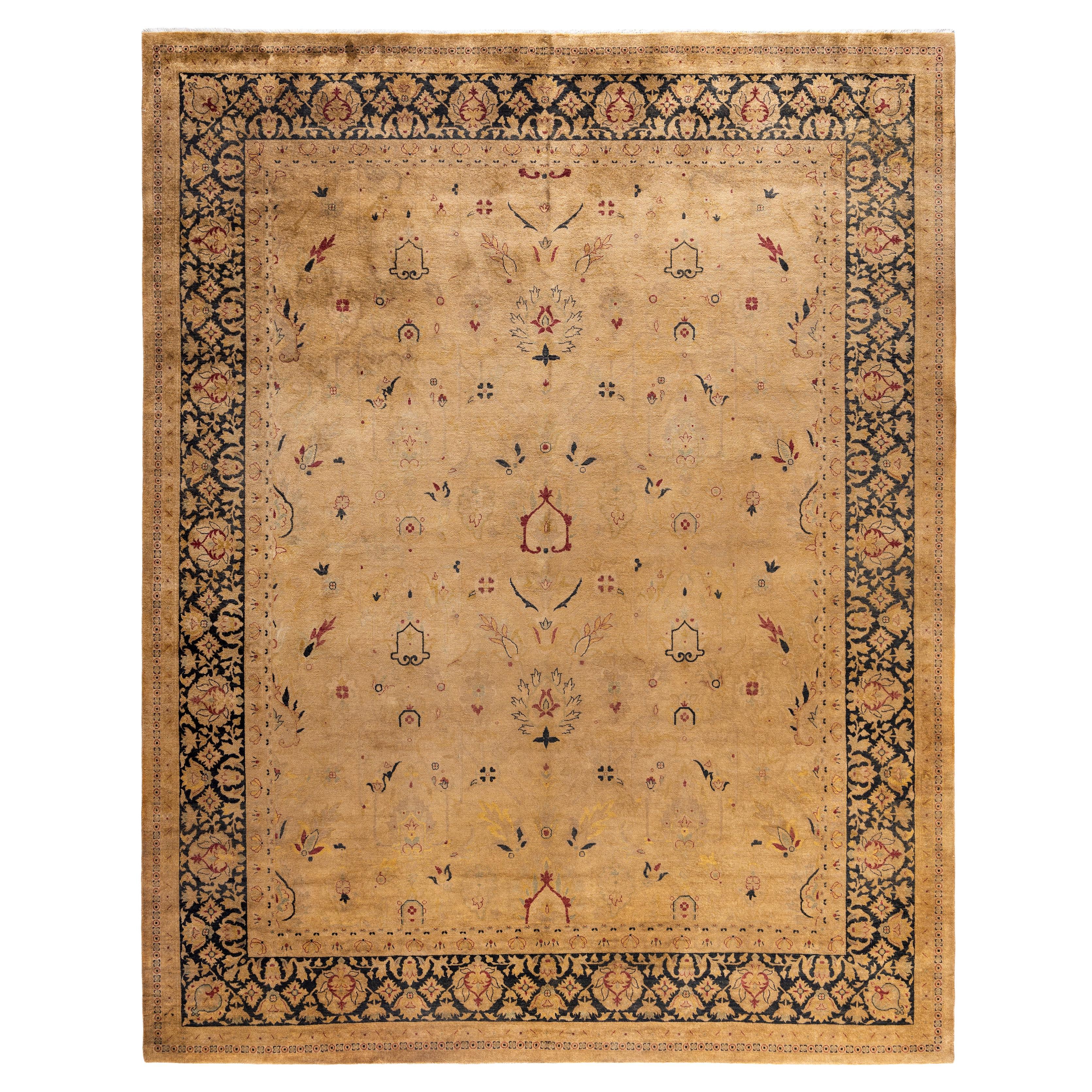 Alfombra de lana Overdyed Única Beige 8' 3" x 10' 5" en venta