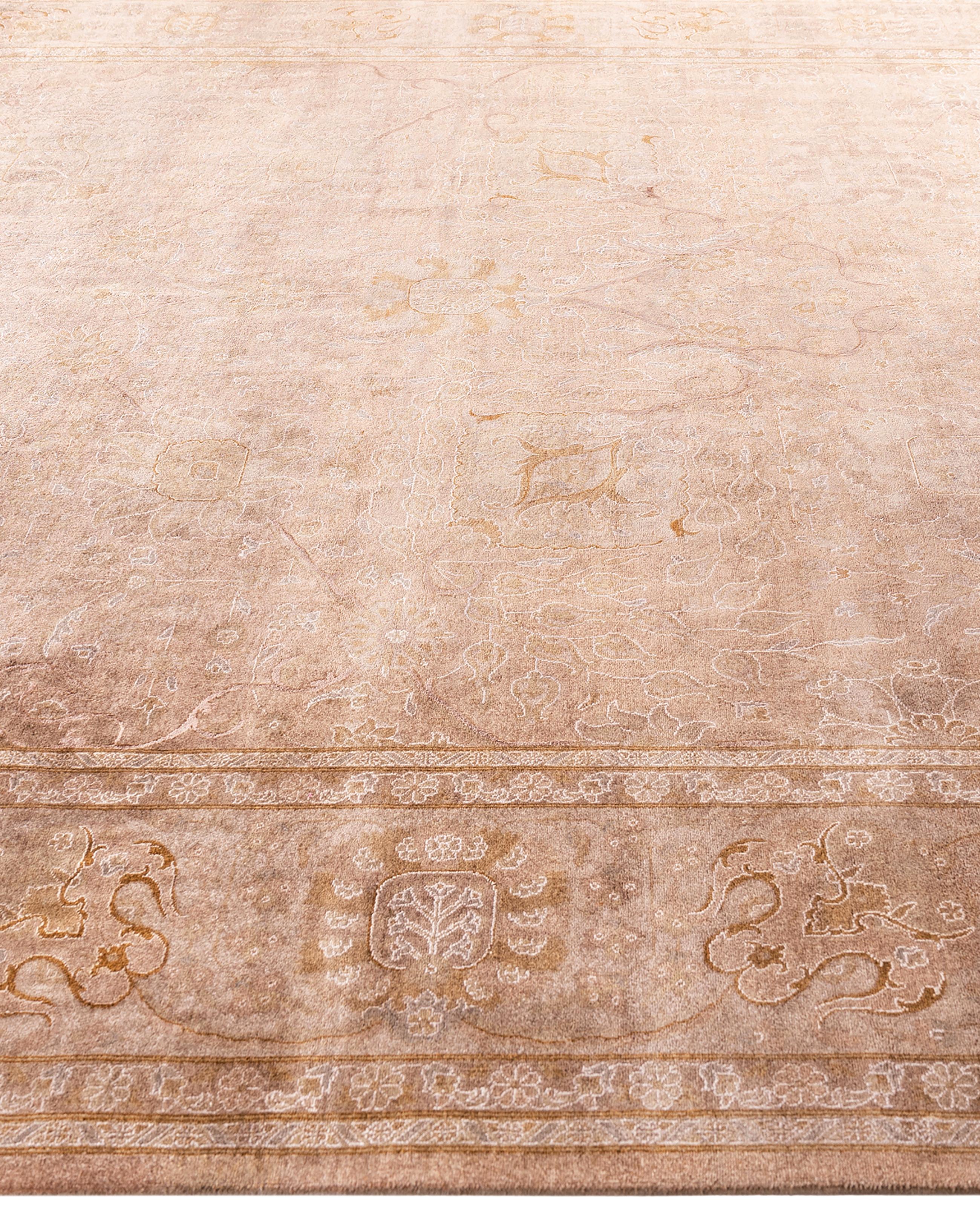 Overdyed Einzigartige Wolle Beige Bereich Teppich 9' 2