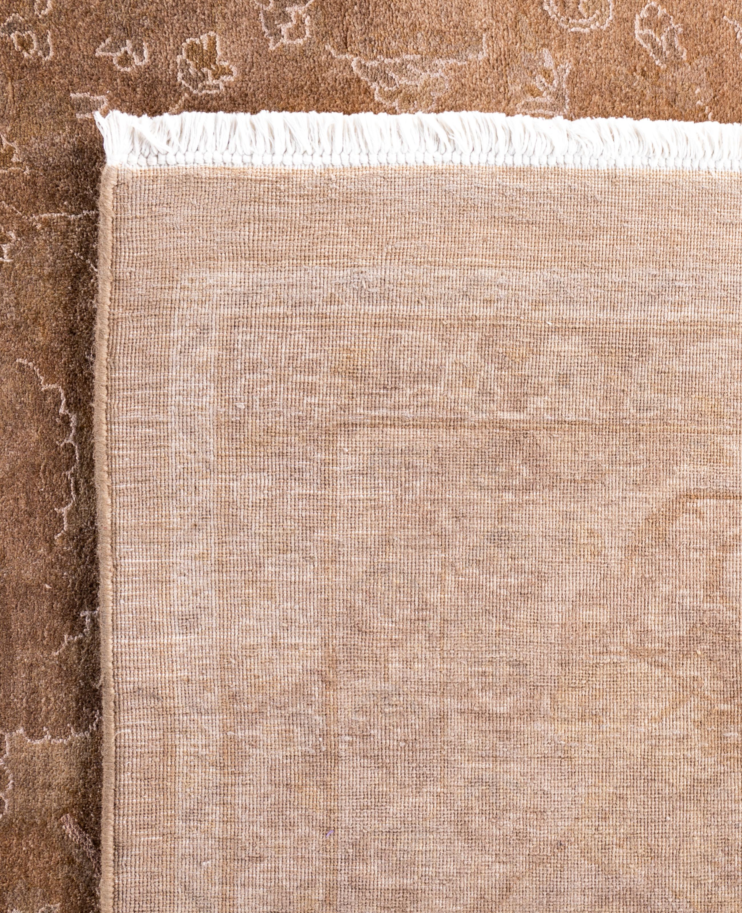 Overdyed Einzigartige Wolle Beige Bereich Teppich 9' 2