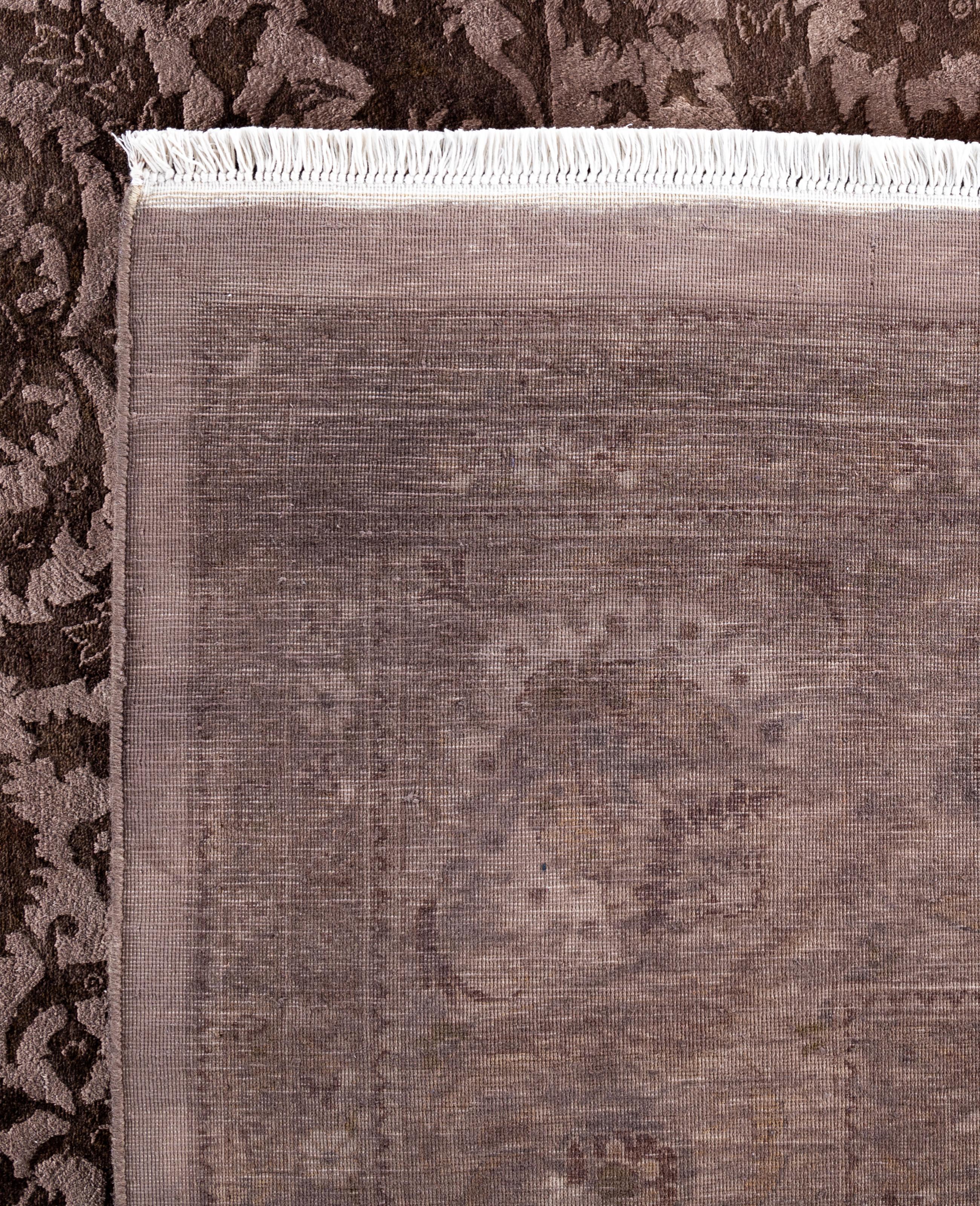 Tappeto da giardino beige in lana Overdyed One-of-a-Kind 9' 3