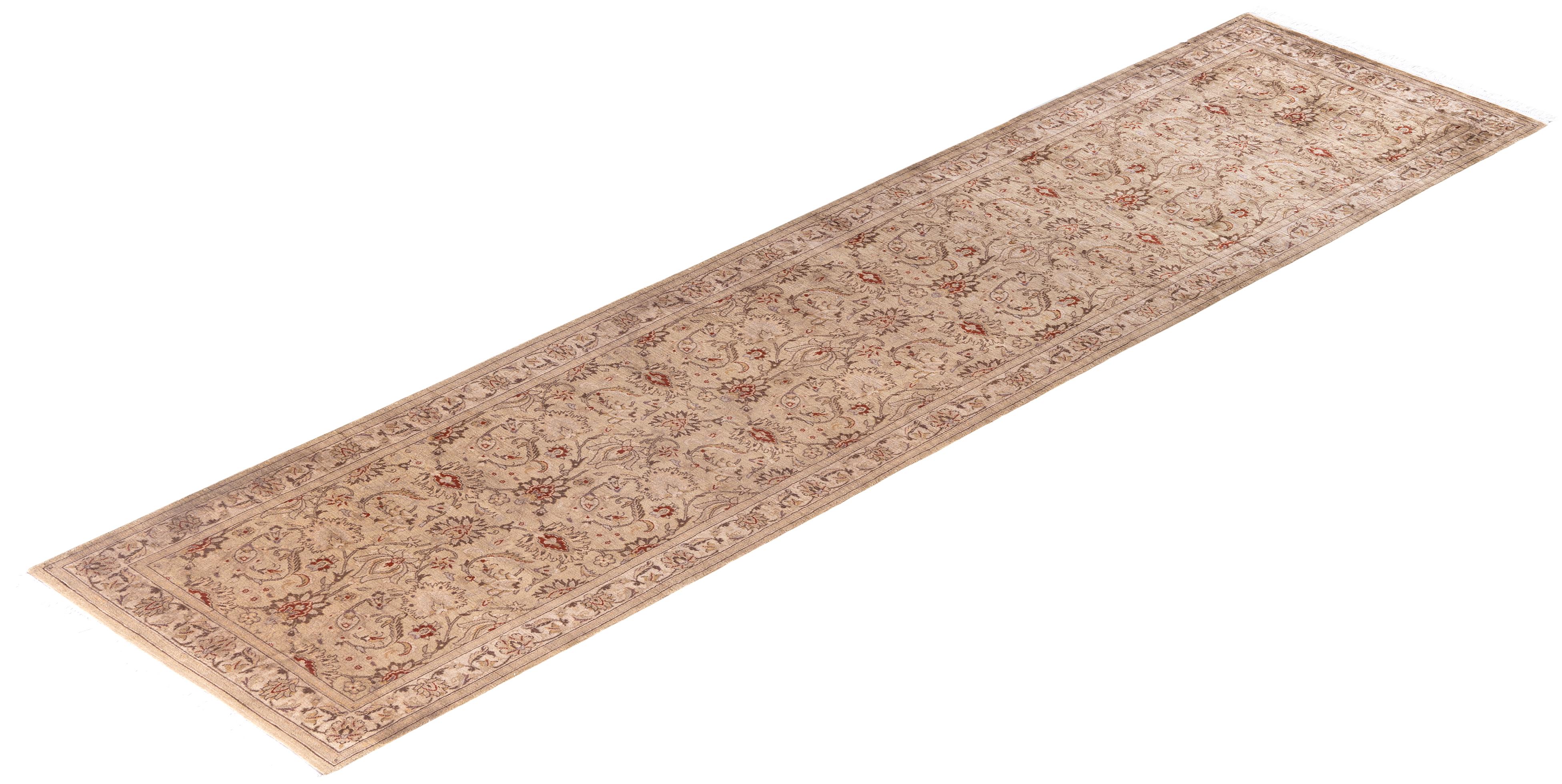 Overdyed One-of-a-Kind Wool Beige Runner 2' 6