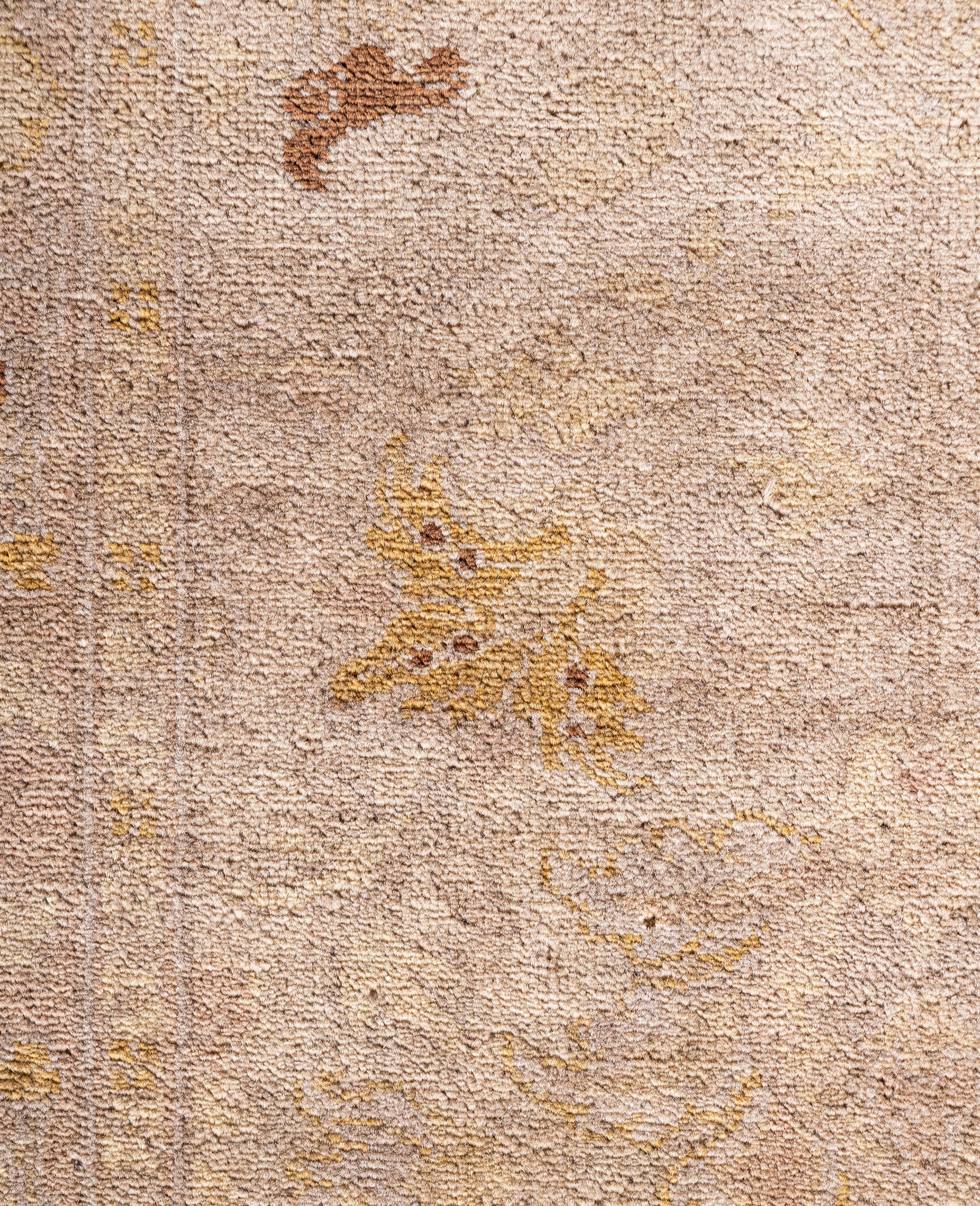 Overdyed Einzigartige Wolle Beige Läufer 2' 6