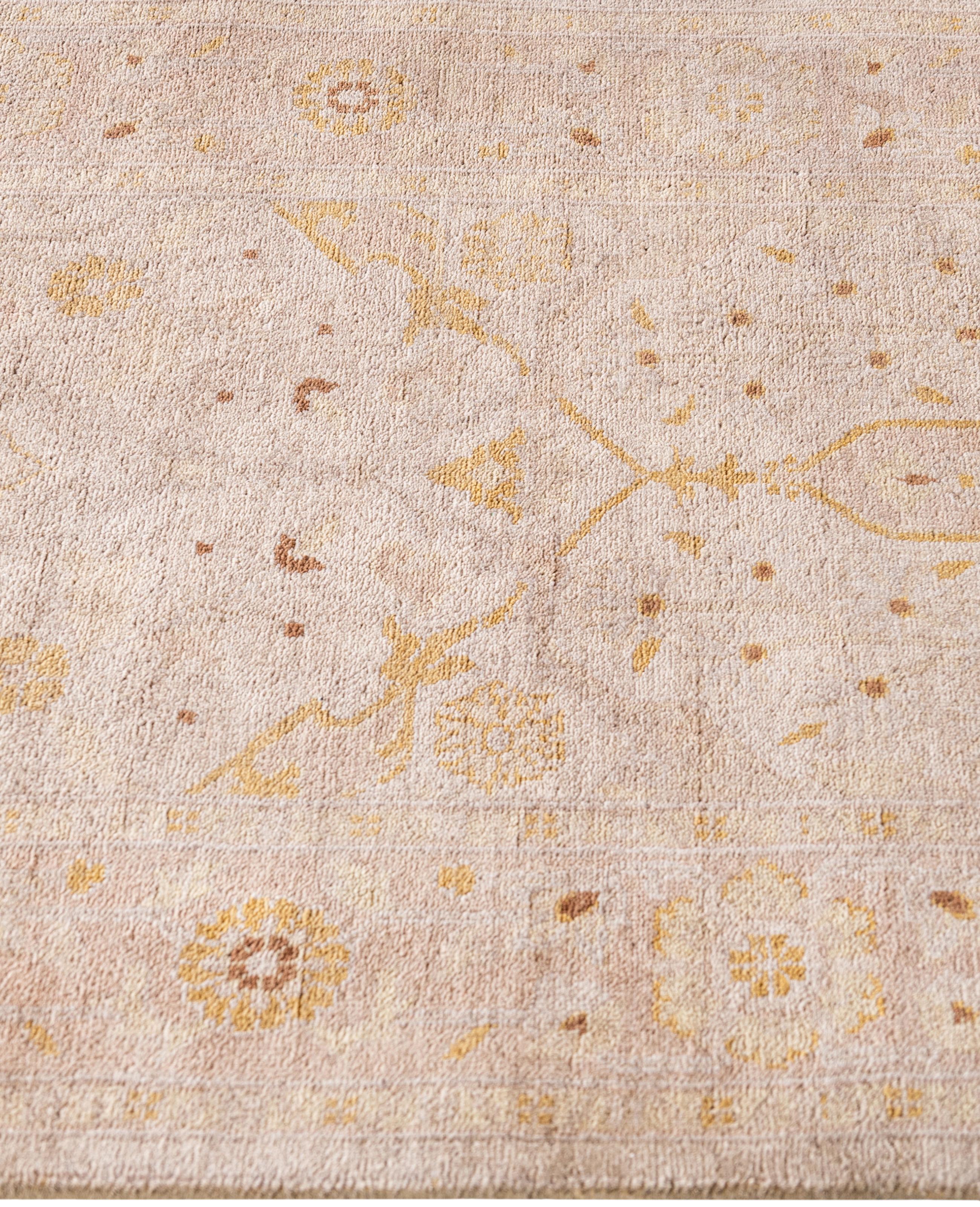 Overdyed Einzigartige Wolle Beige Läufer 2' 6