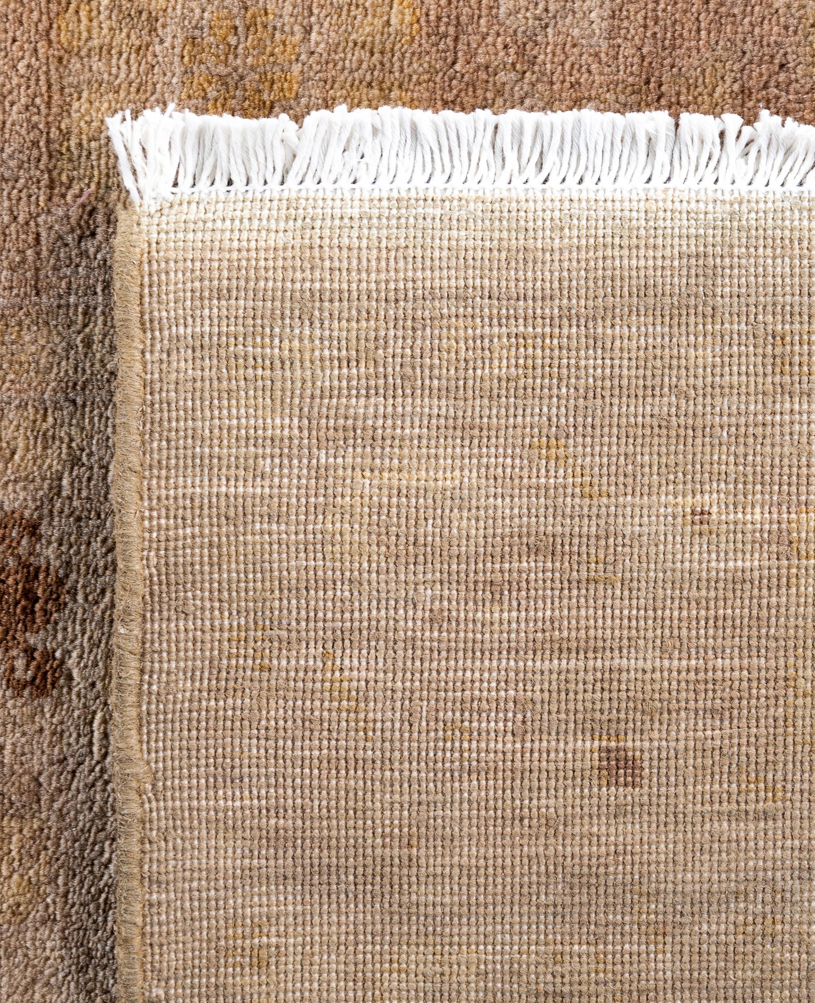 Overdyed Einzigartige Wolle Beige Läufer 2' 6