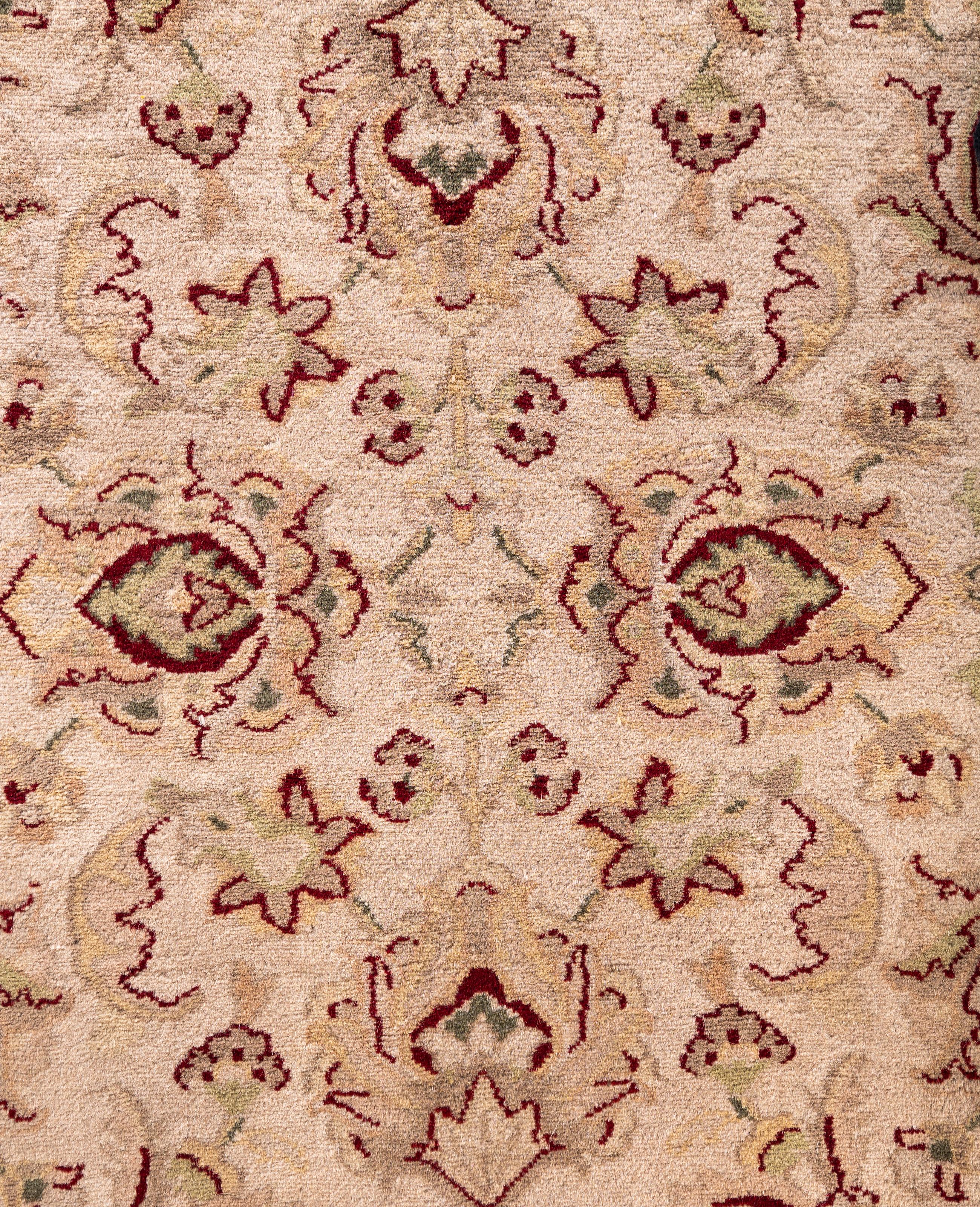Pakistano Runner beige in lana tinto in capo unico 2' 7