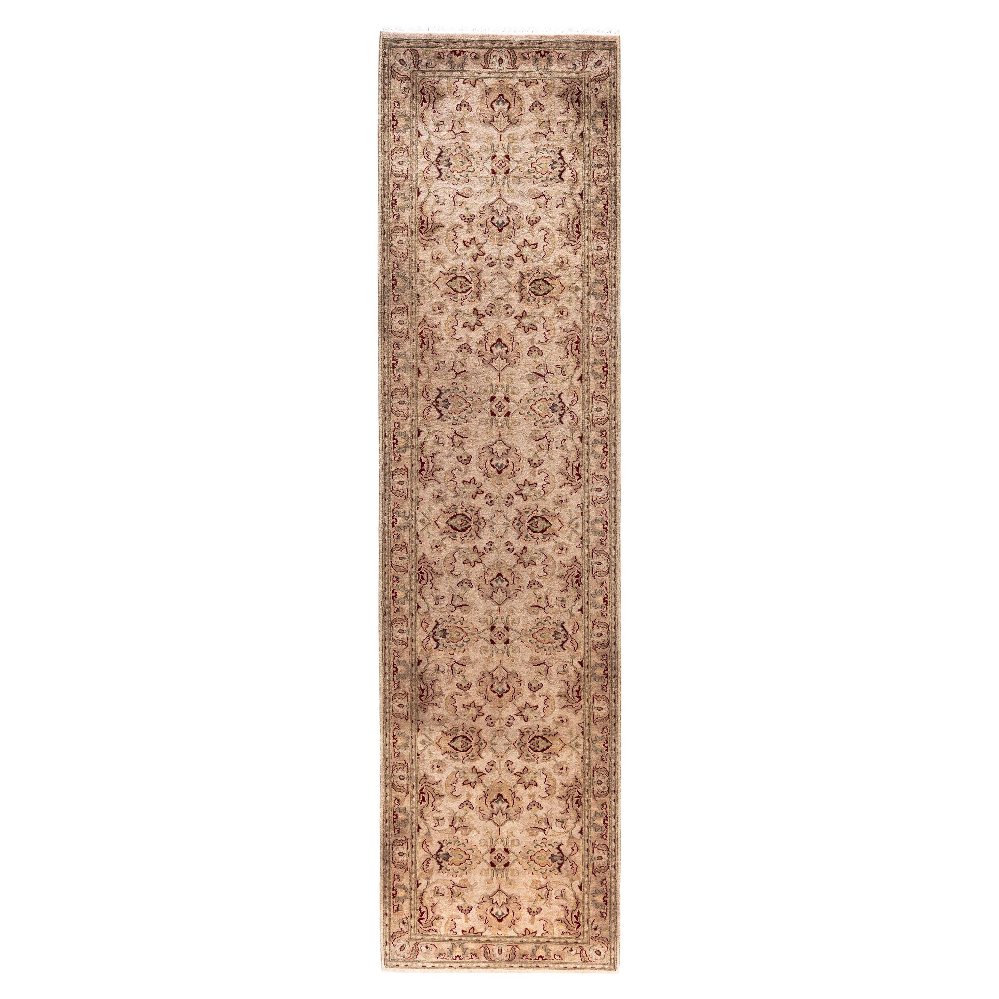 Overdyed One-of-a-Kind Wool Beige Runner 2' 7" x 10' 7"