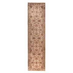 Runner beige in lana tinto in capo unico 2' 7" x 10' 7"
