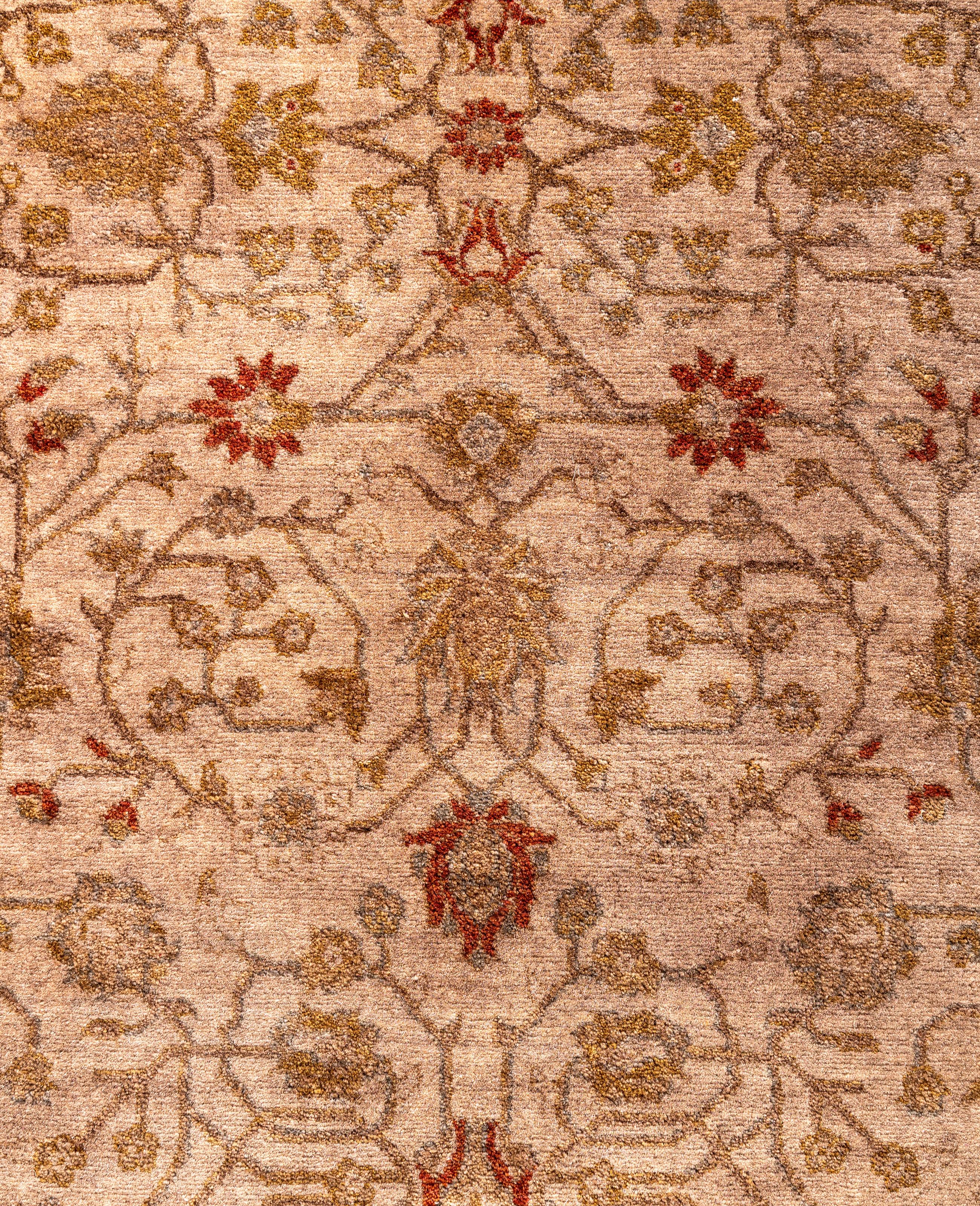 Pakistano Runner beige in lana tinto in capo unico 2' 7