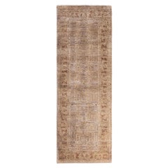 Overdyed One-of-a-Kind Wolle Beige Läufer 2' 7" x 7' 9"