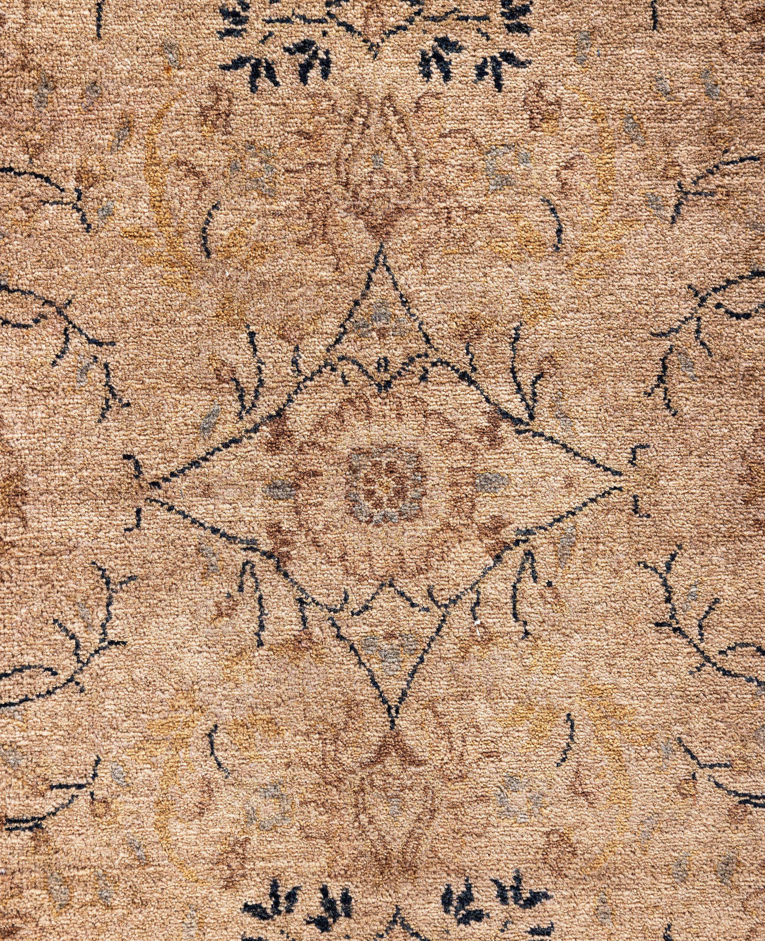 Pakistani Overdyed One-of-a-Kind Wool Beige Runner 2' 8