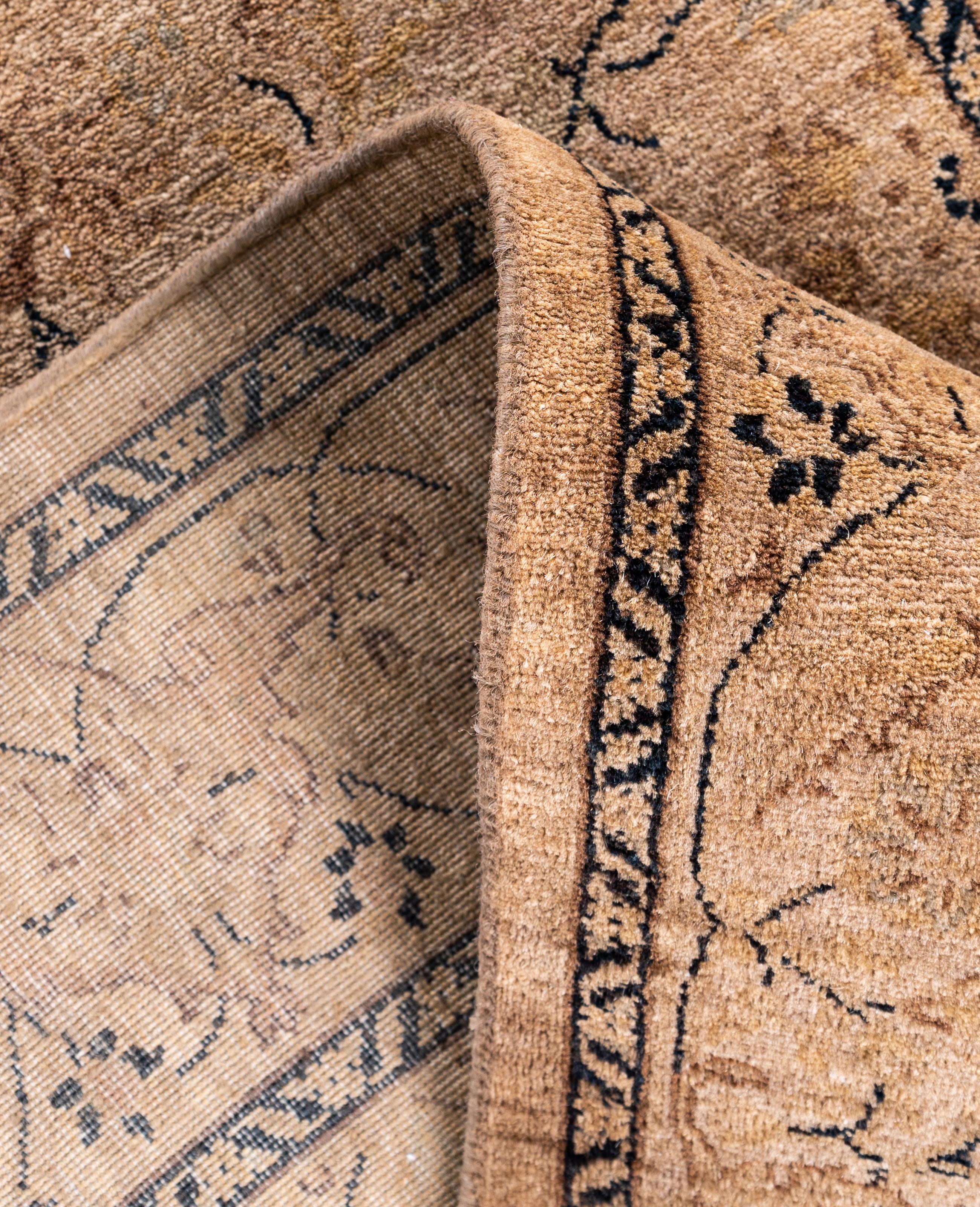 Contemporary Overdyed One-of-a-Kind Wool Beige Runner 2' 8