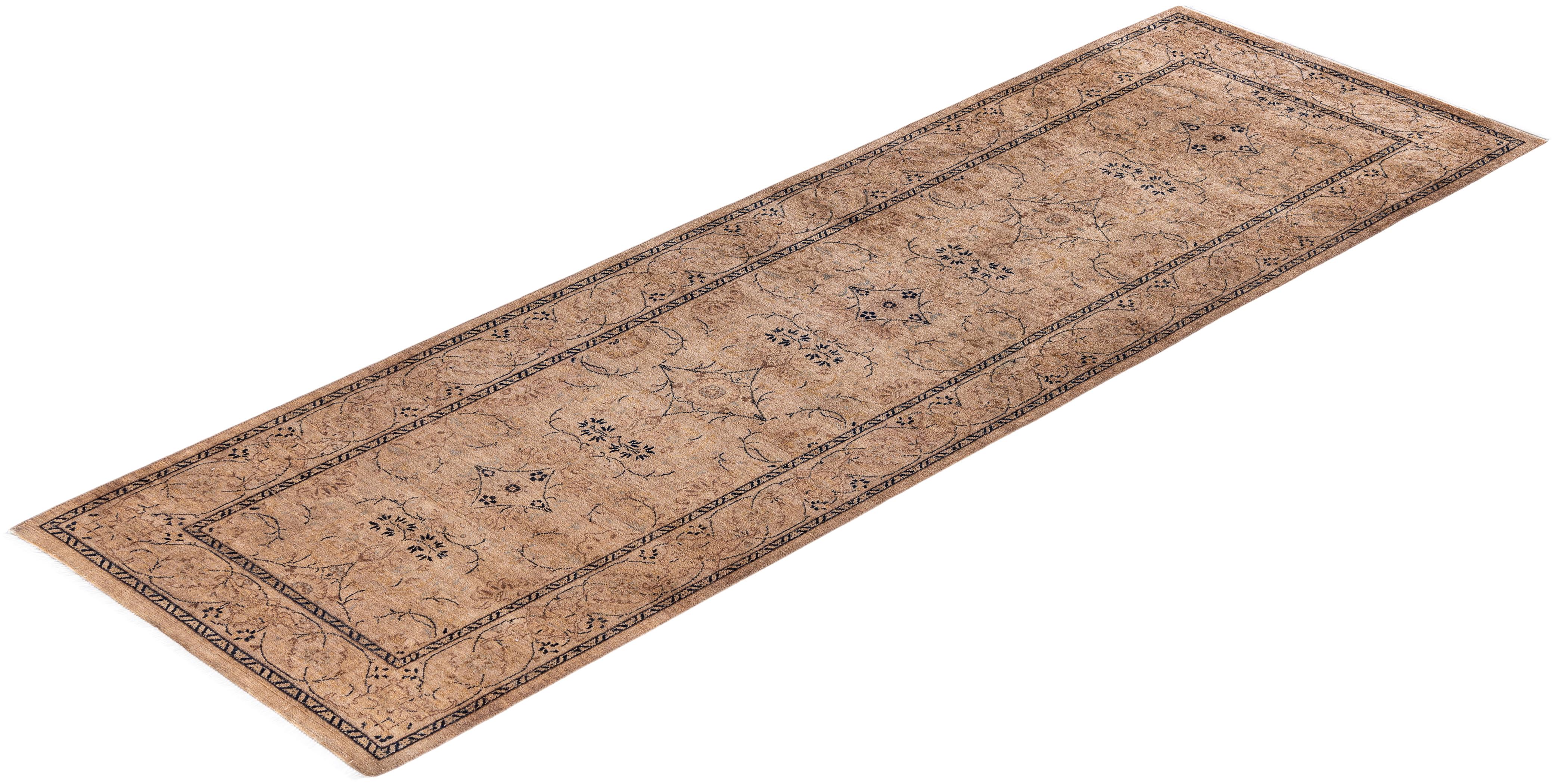 Overdyed One-of-a-Kind Wool Beige Runner 2' 8