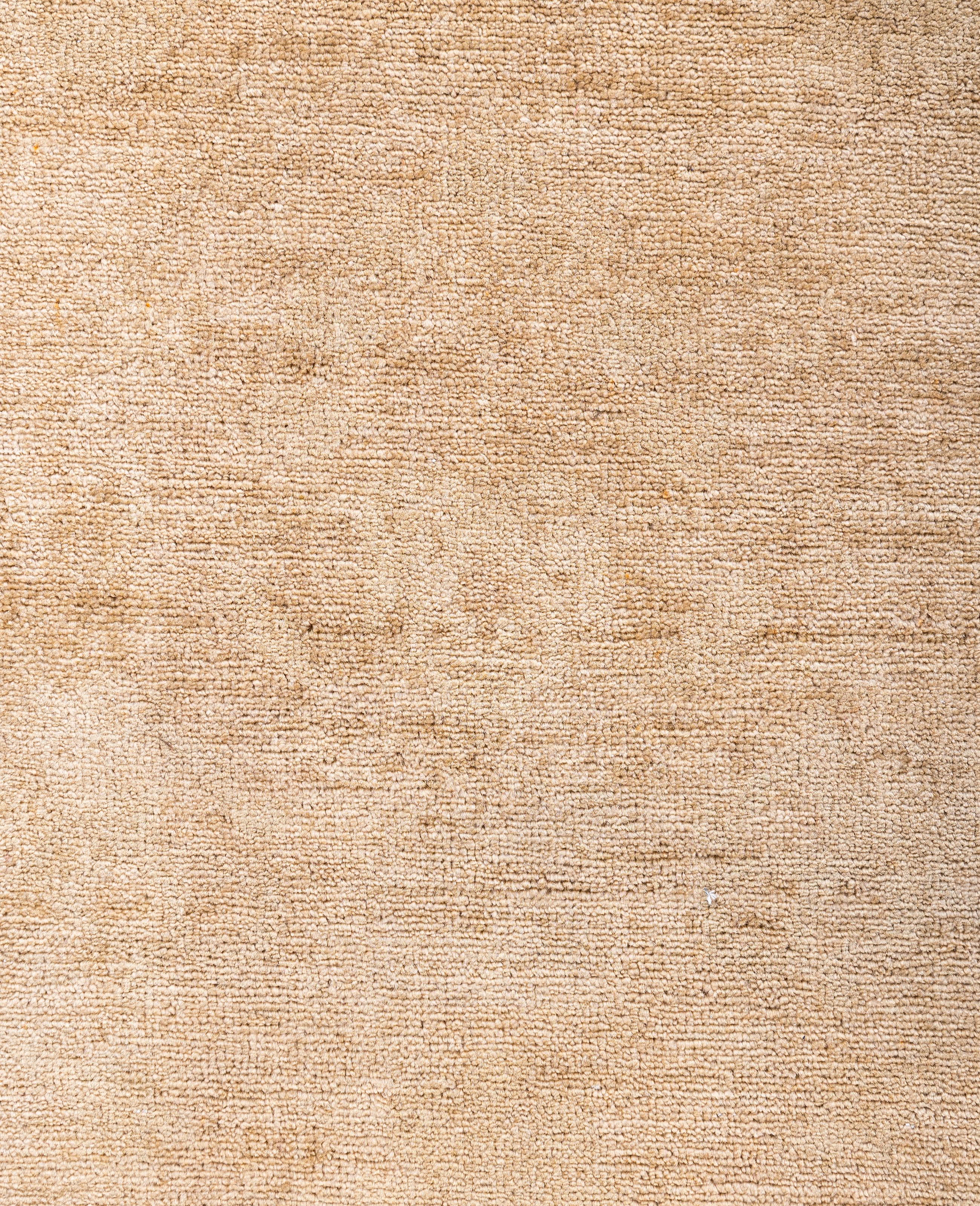 Pakistano Runner beige in lana tinta unita 2' 8