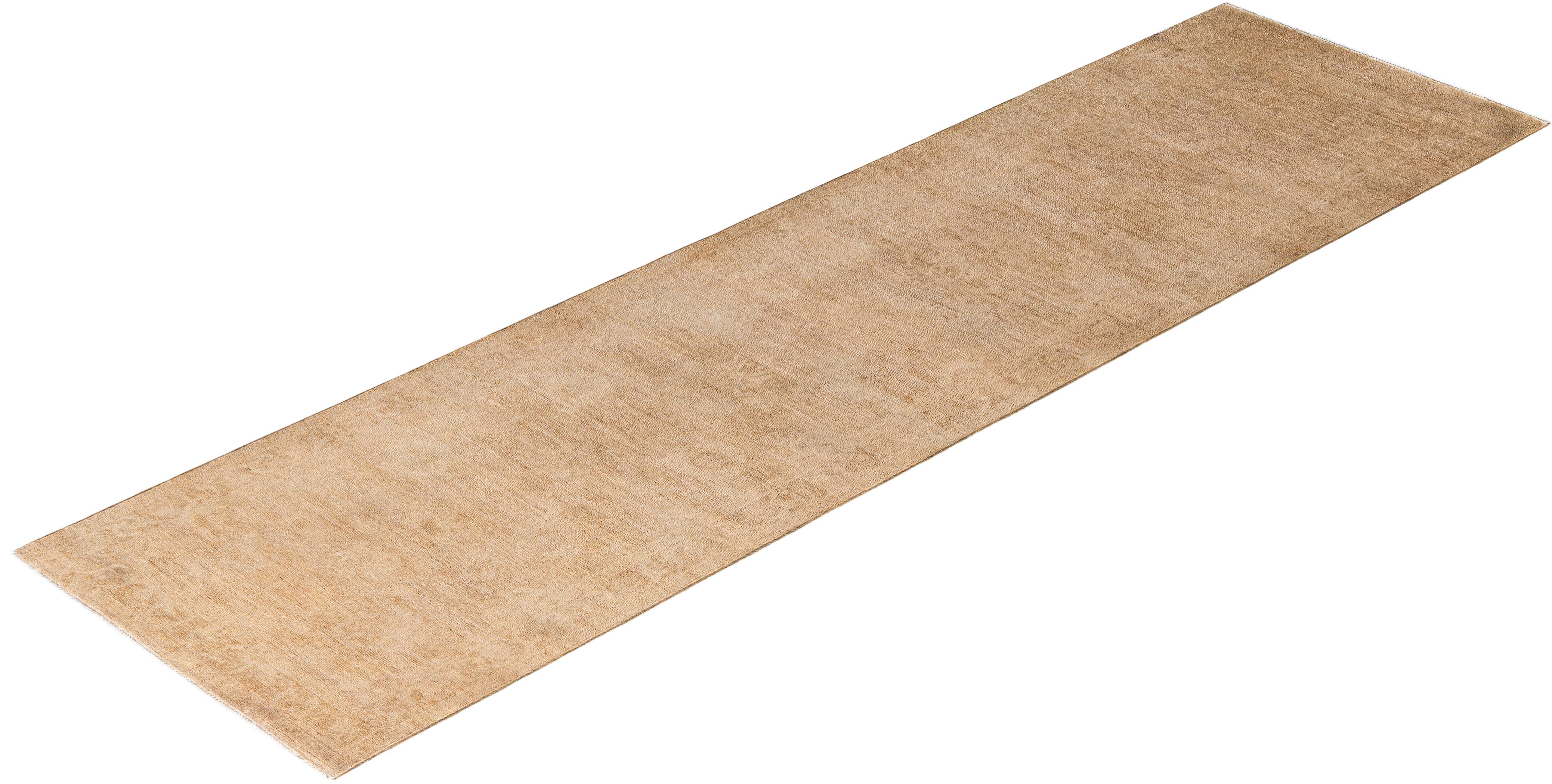 Runner beige in lana tinta unita 2' 8