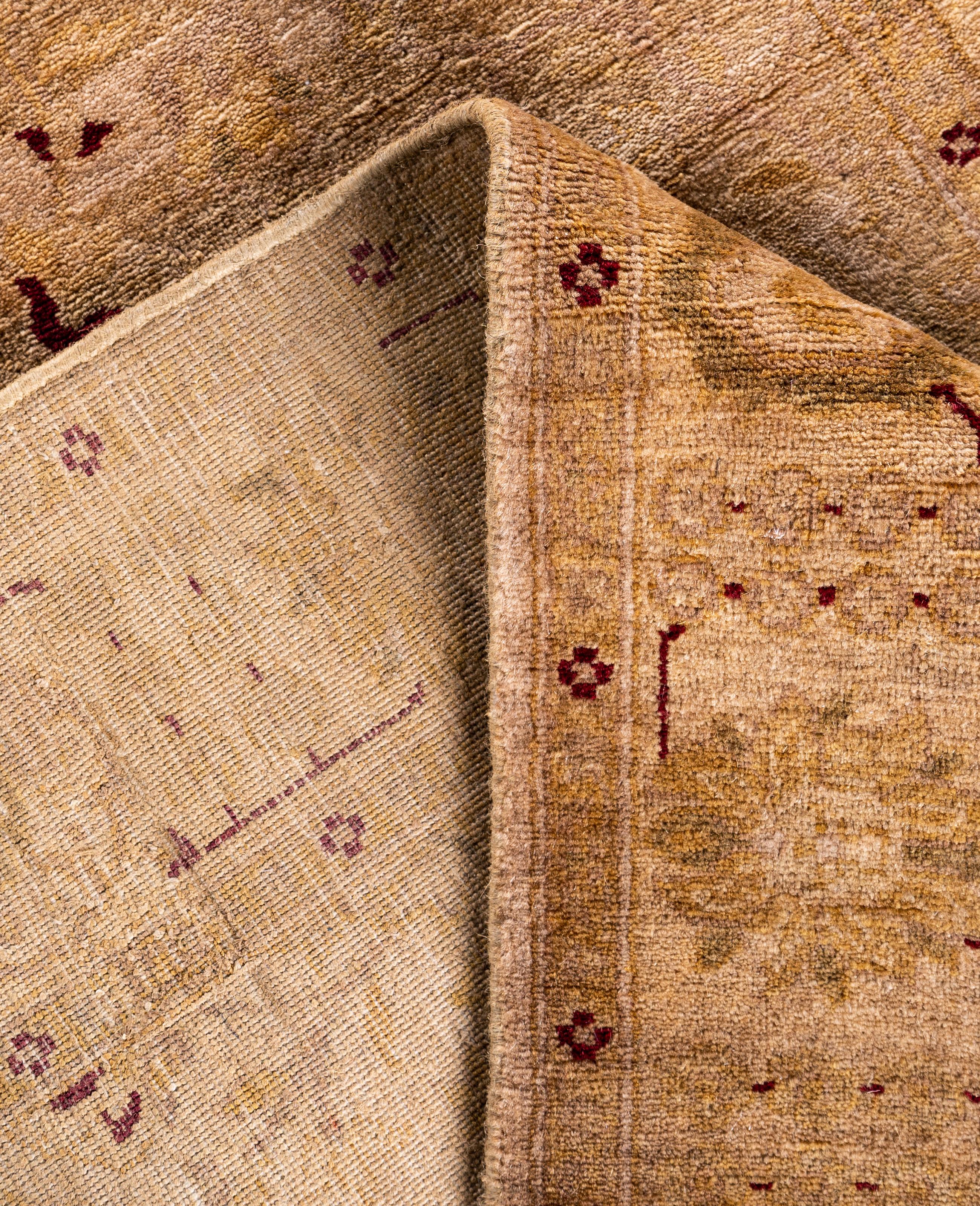 XXI secolo e contemporaneo Runner beige in lana tinto in capo unico 3' 0
