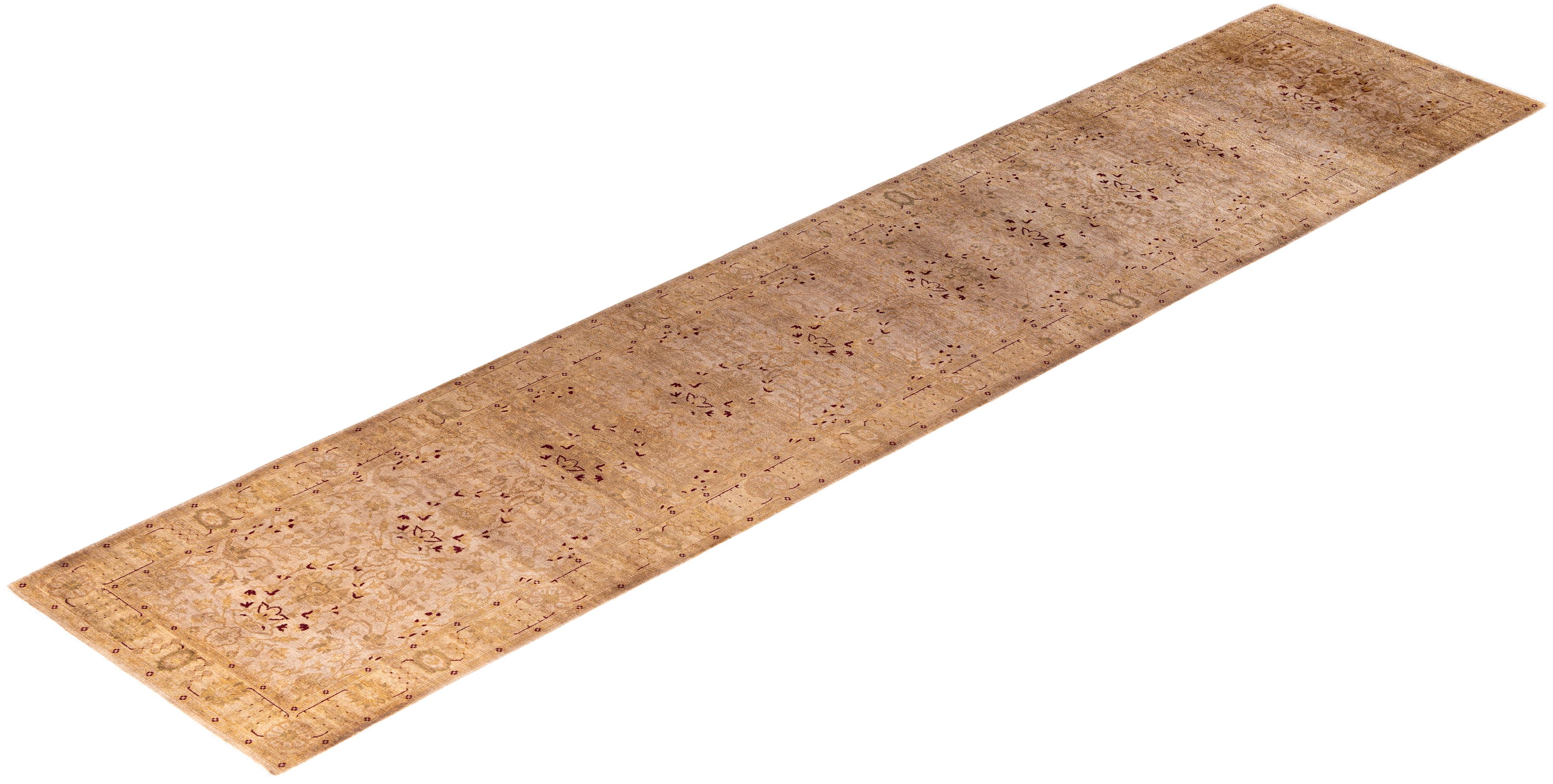 Runner beige in lana tinto in capo unico 3' 0