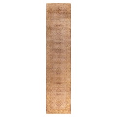 Runner beige in lana tinto in capo unico 3' 0" x 14' 1"