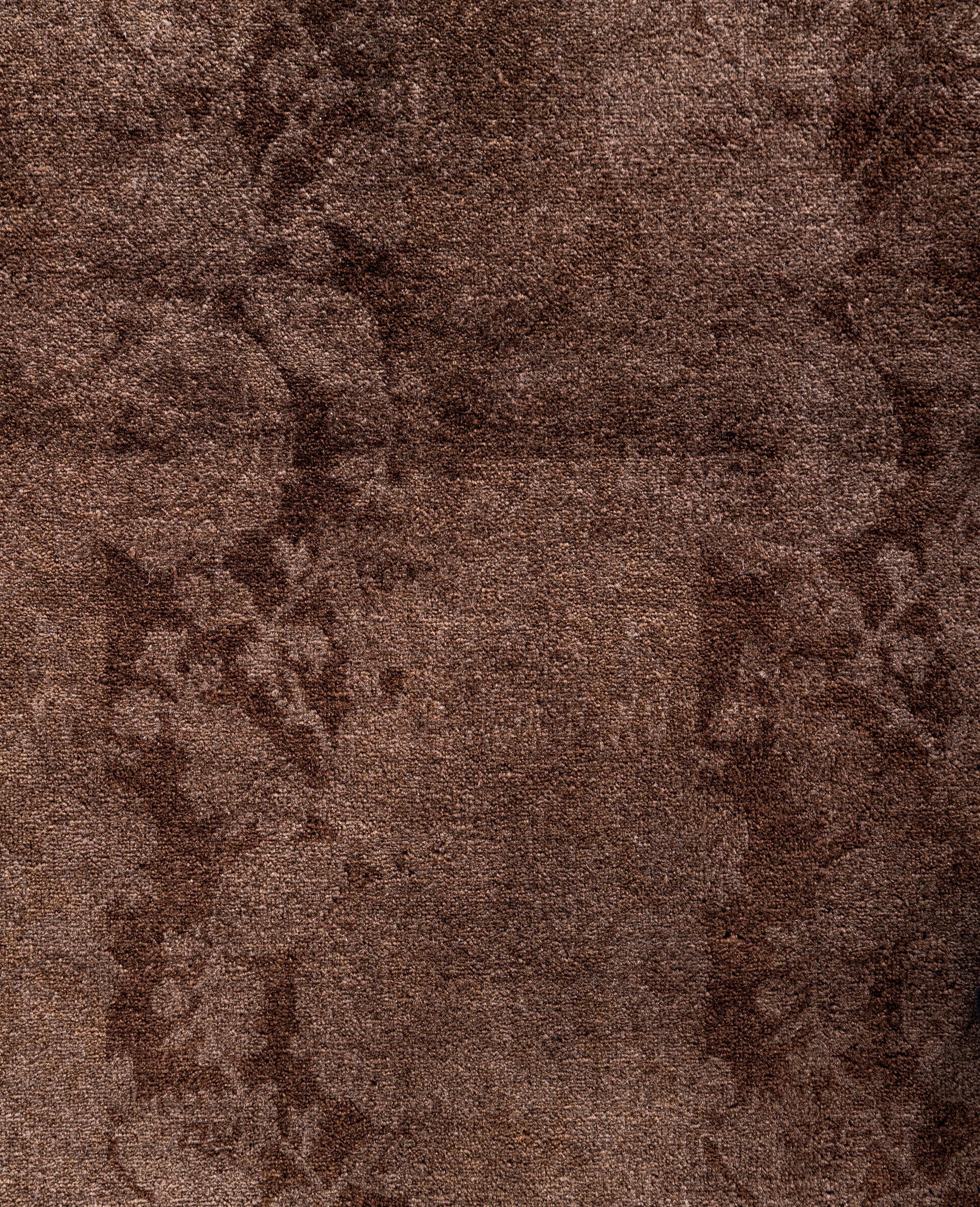 Alfombra cuadrada Overdyed One-of-a-Kind de lana beige 12' 1